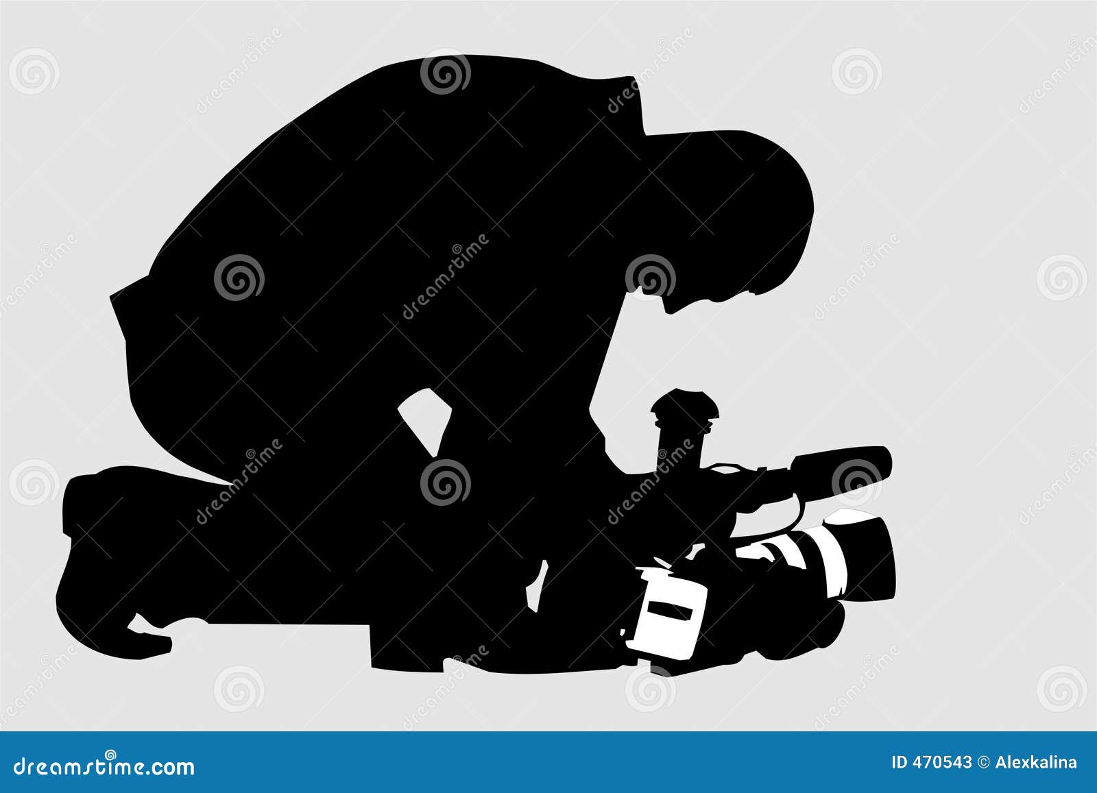 Cameraman. Silhouet van videoexploitant (vector)