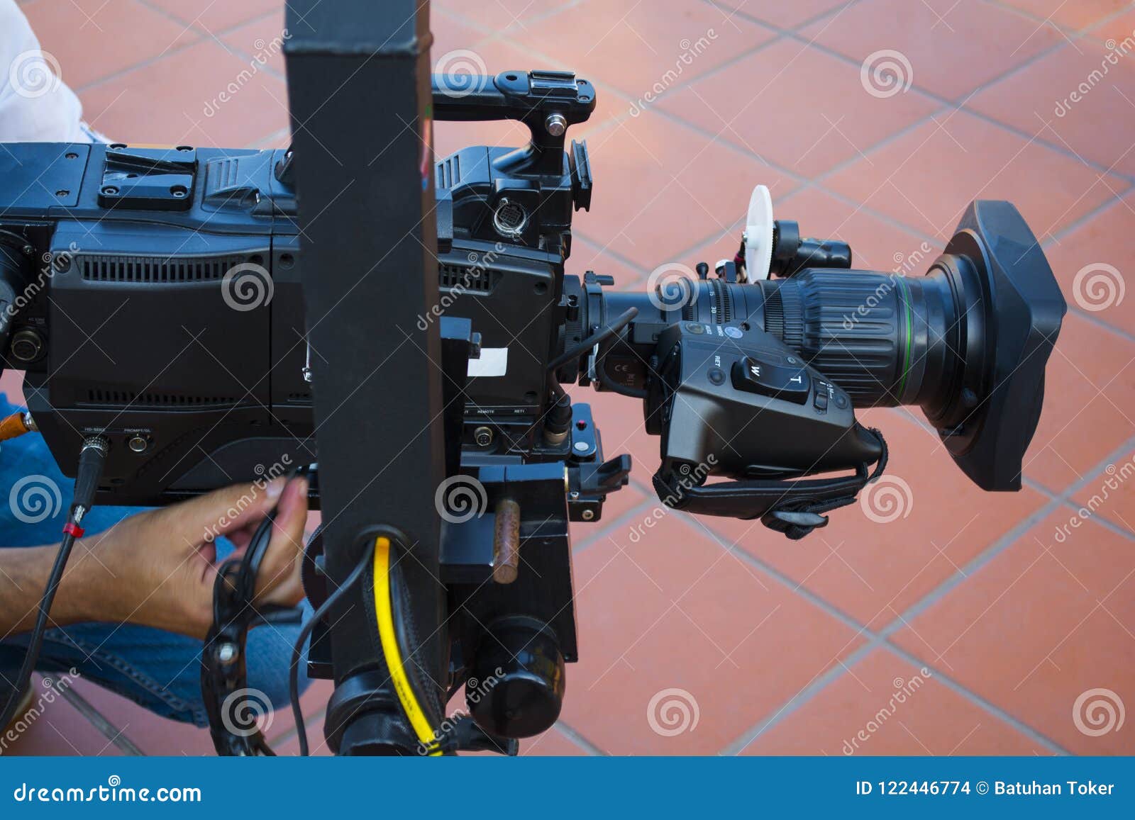 Cameraman Checking Equipment of Camera in Broadcast Television Stock ...