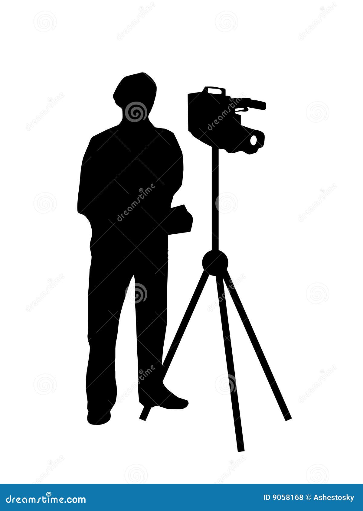 cameraman filming silhouette