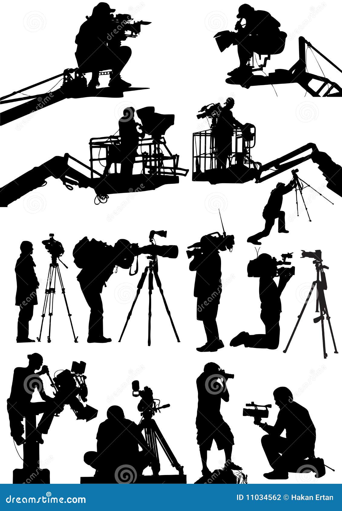 Cameraman Silhouettes Vector Illustration | CartoonDealer.com #11034562