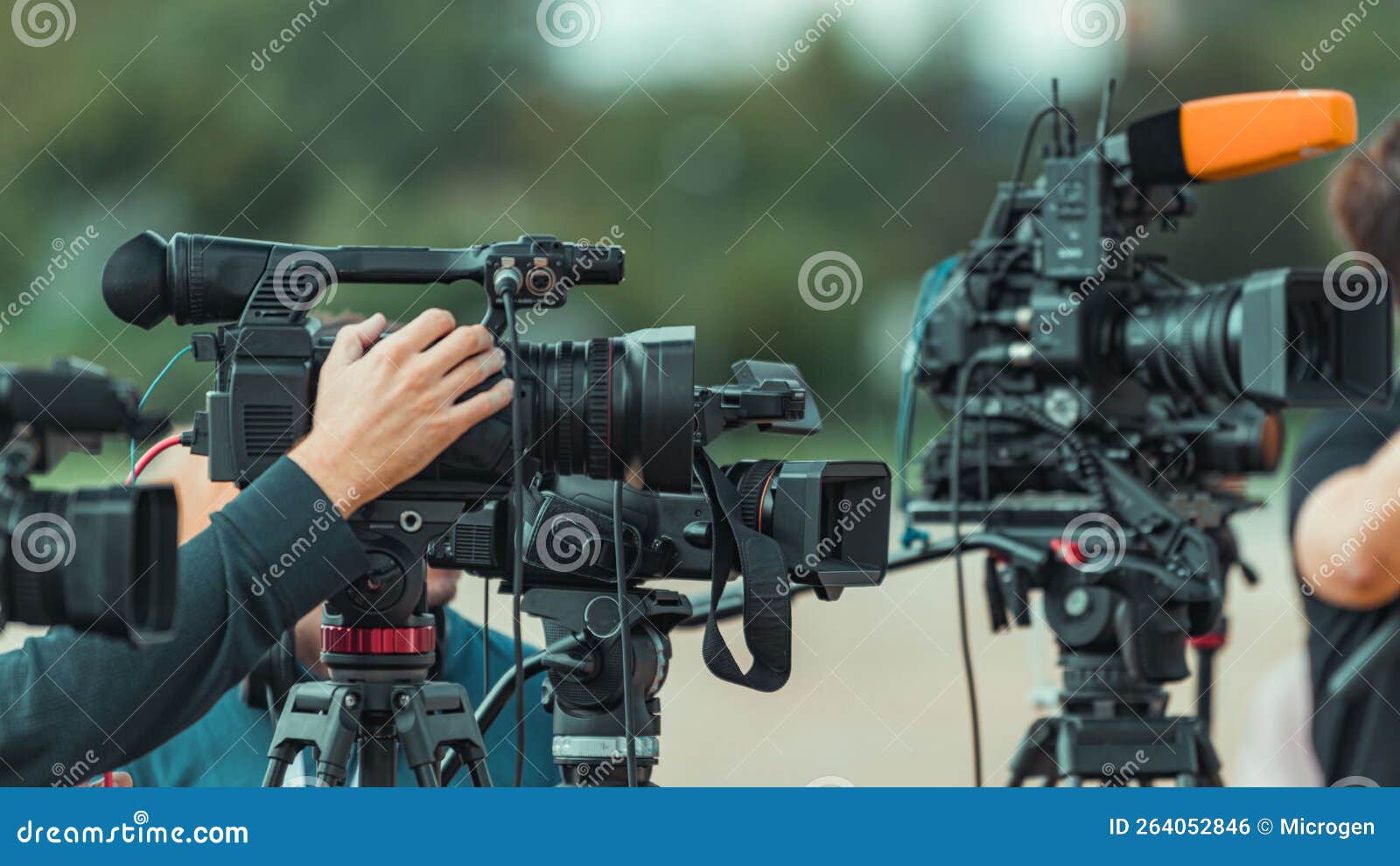 Cameras at a Press Conference Publicity Event Stock Photo - Image of ...