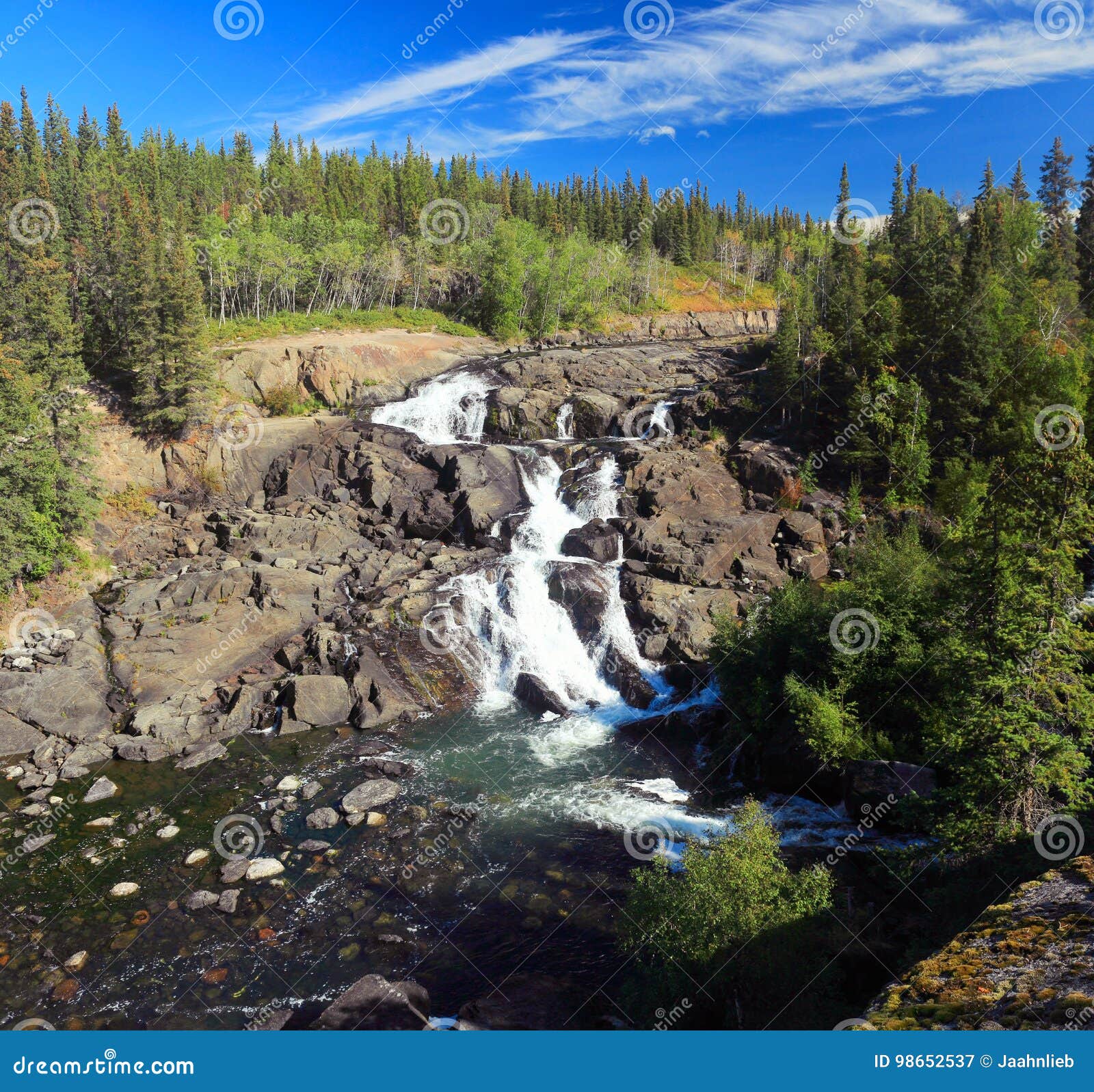 hidden lake territorial park, beautiful cameron falls, northwest territories, canada