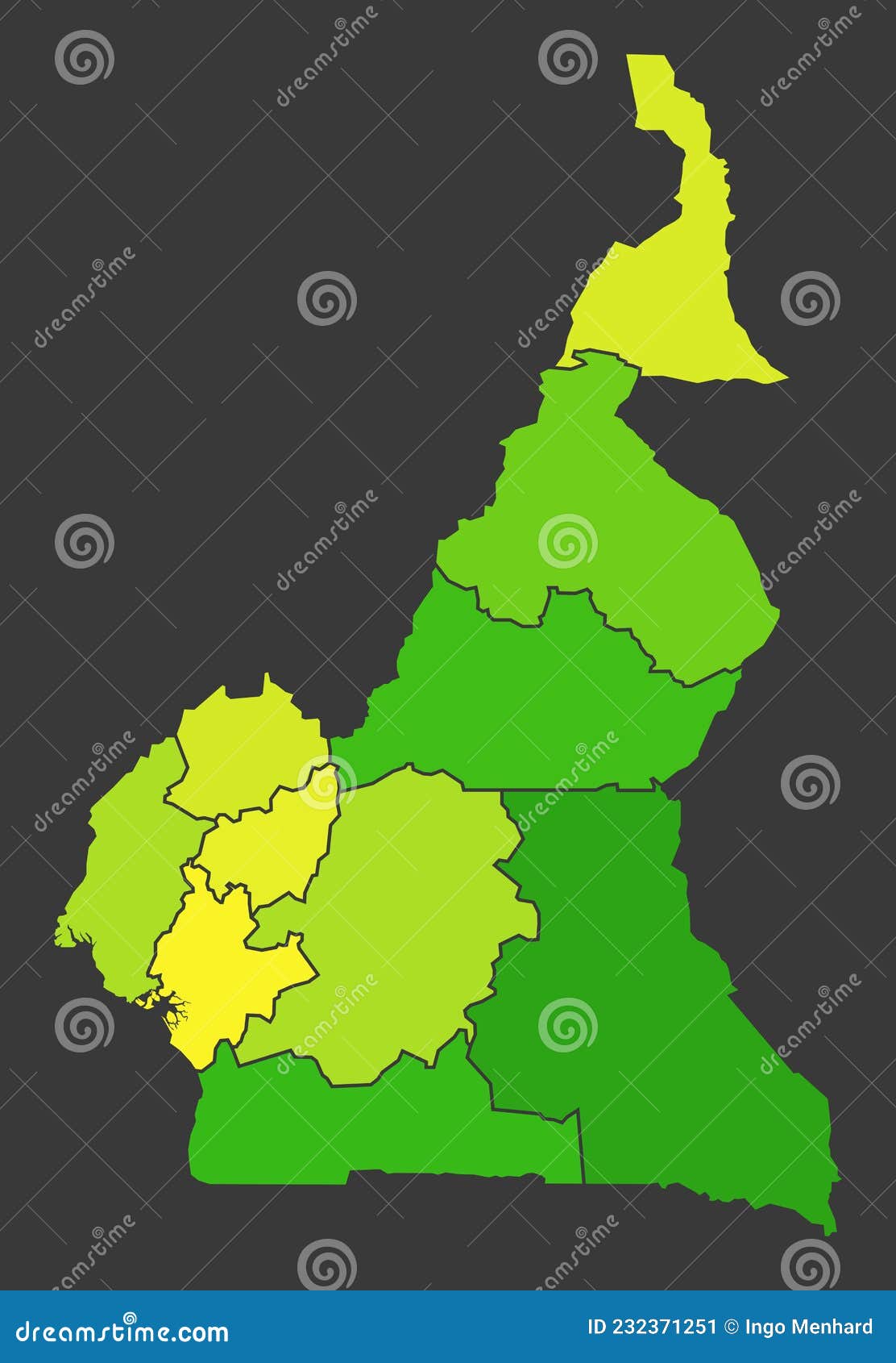 Cameroon Population Heat Map As Color Density Illustration Stock