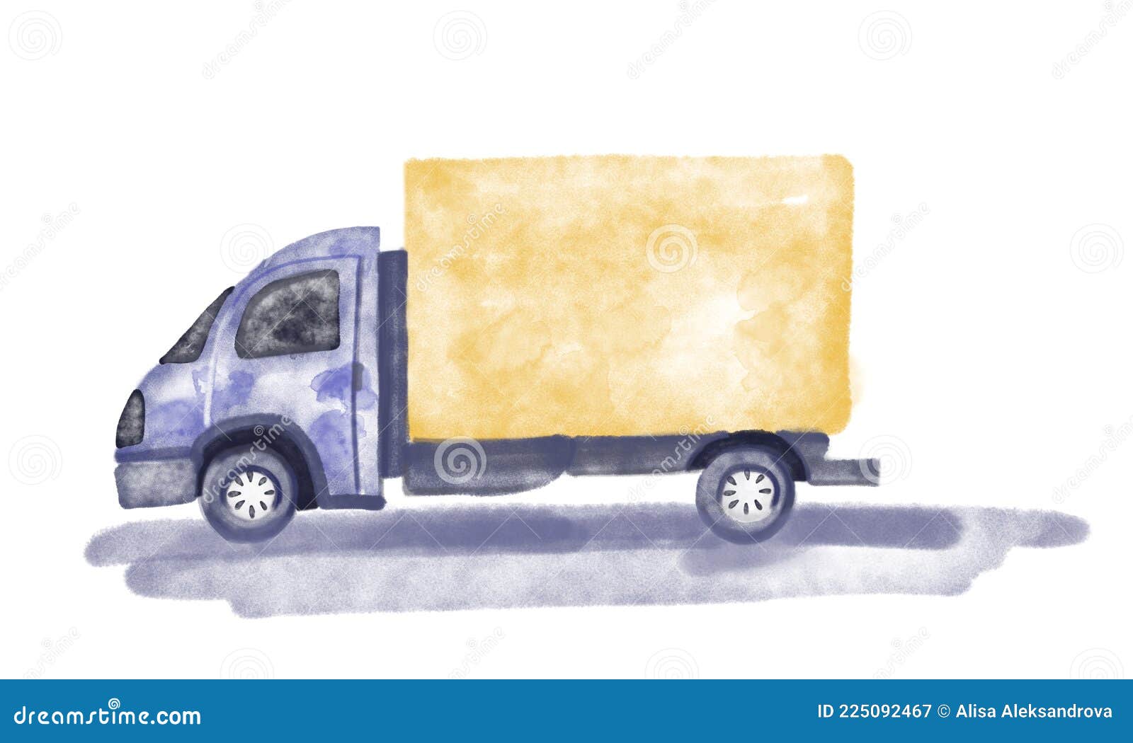 Rechazo Será Desplazamiento Camión De Acuarela Para Transporte De Carga Stock de ilustración -  Ilustración de vendimia, carga: 225092467