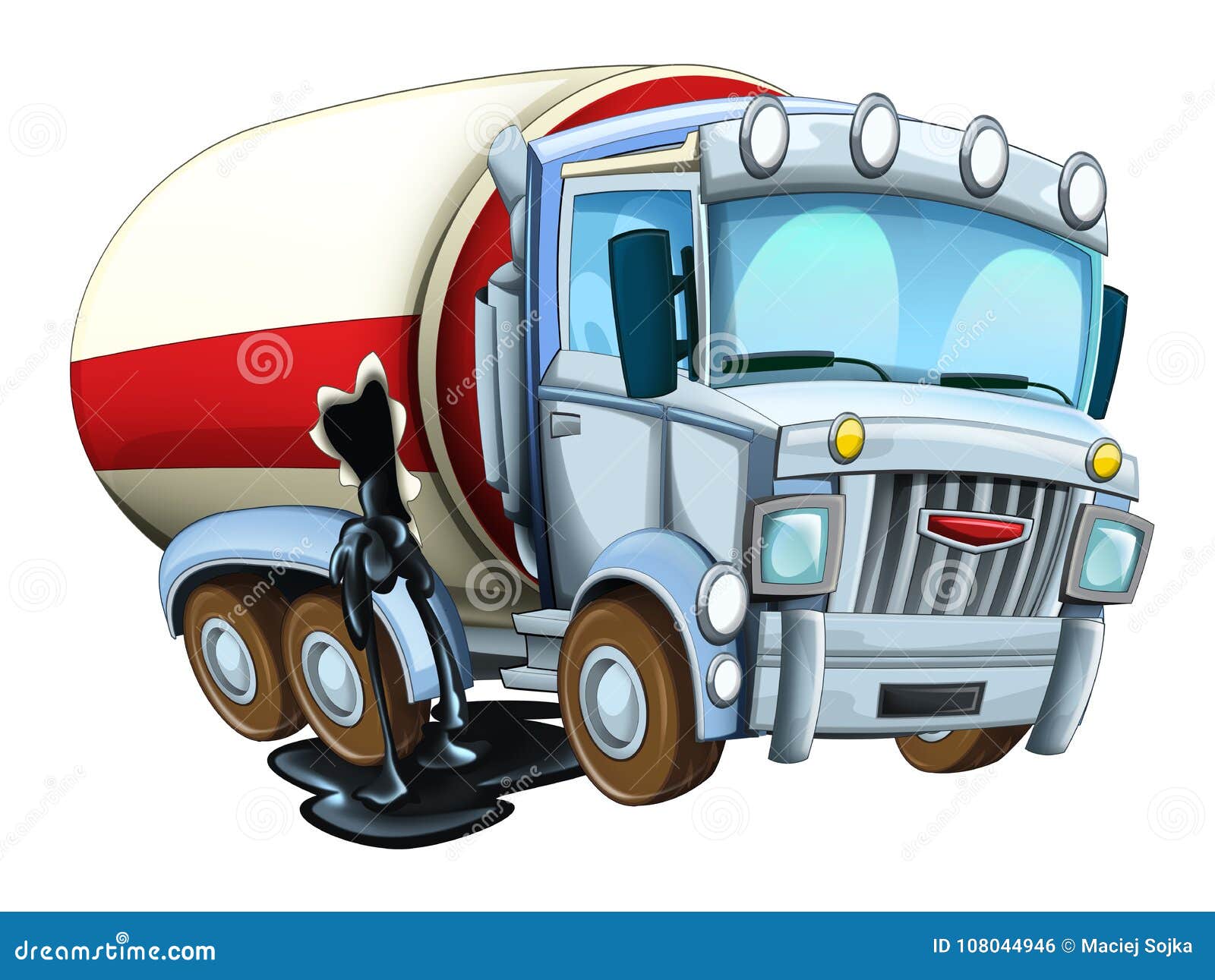 Personagens de desenho animado de caminhão engraçado com