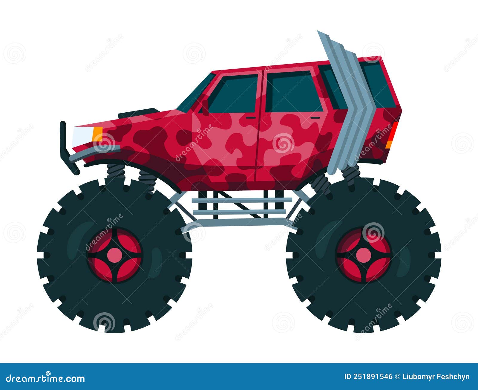 Caminhão Monstro. Carro De Desenho Animado Colorido Brilhante Com Rodas  Grandes. Carro Pesado Com Pneus Grandes E Janelas Coloridas Pretas. Isolado  Rali 4x4 Computador Ou Jogo Móvel Royalty Free SVG, Cliparts, Vetores