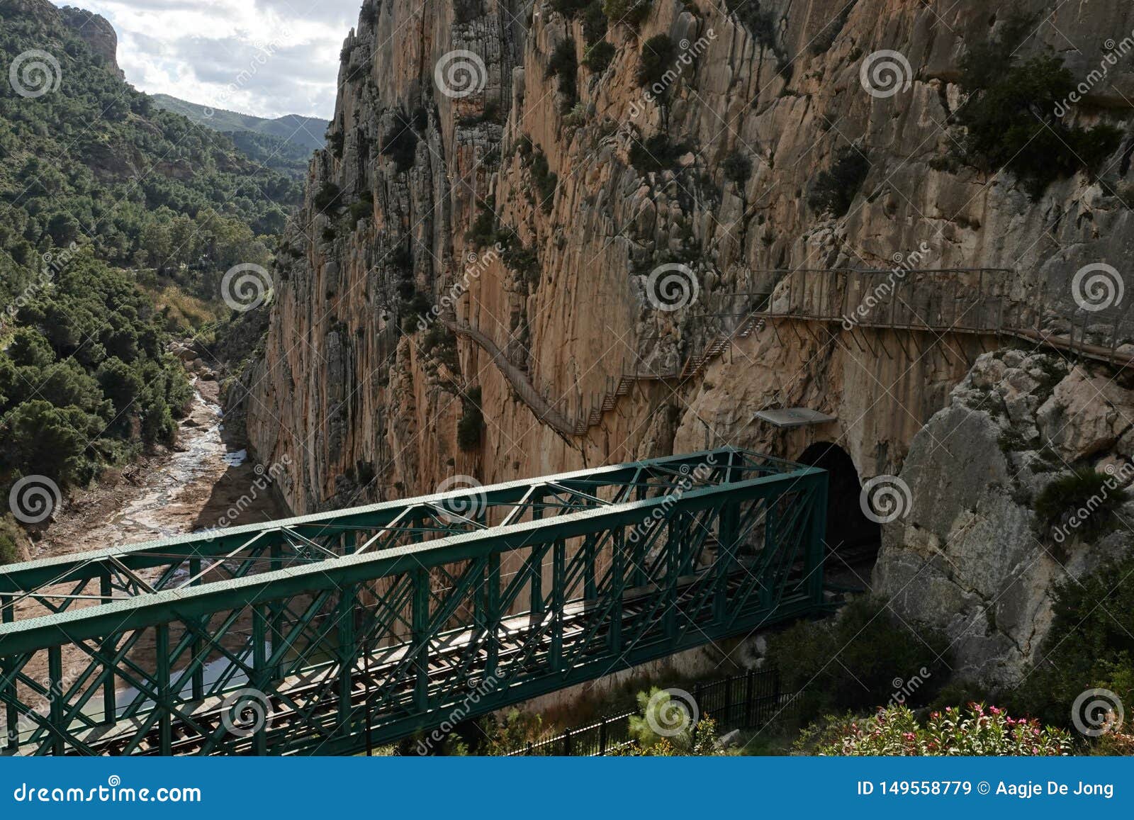 gaitanes wall of caminito del rey in andalusia, spain