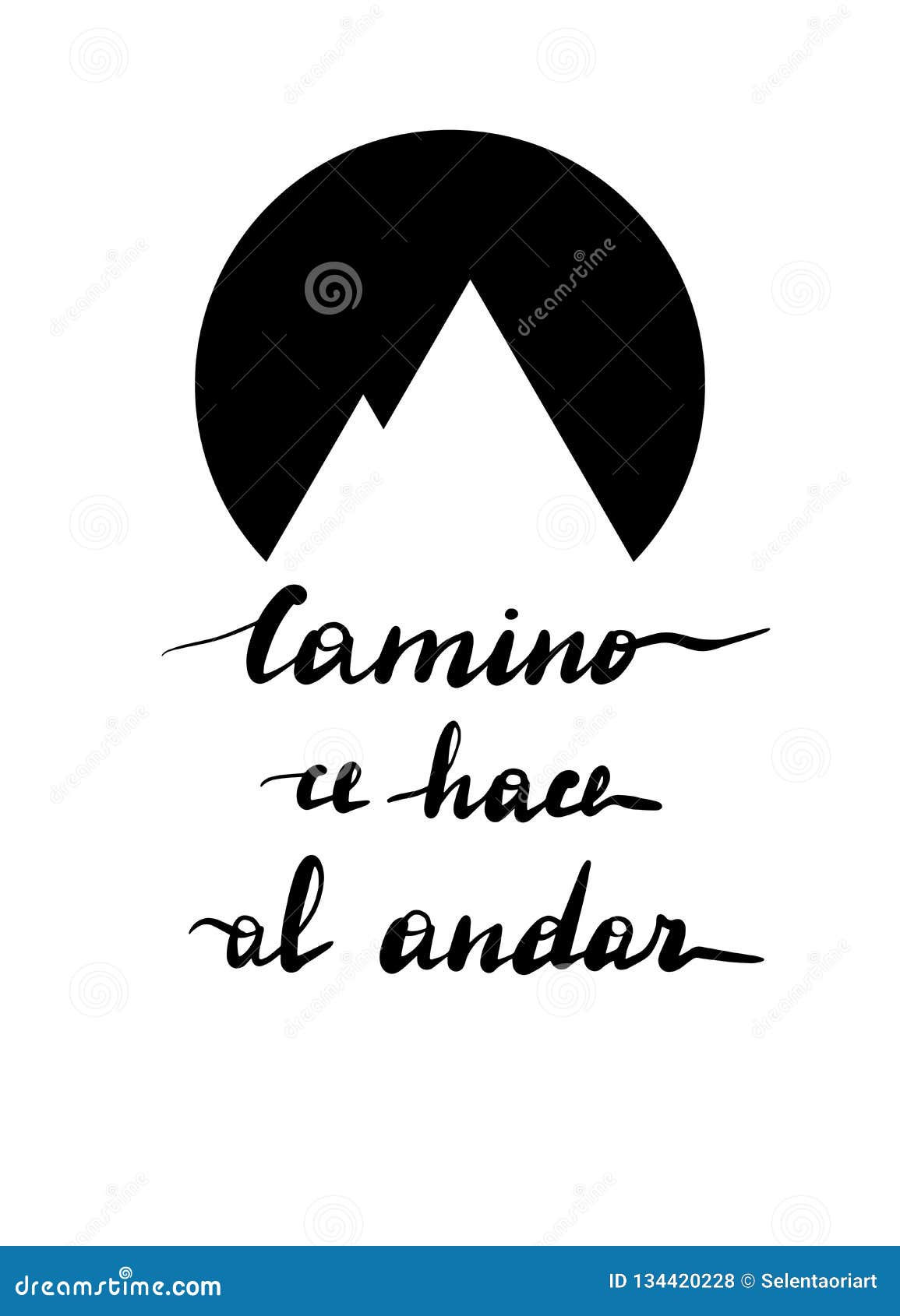 Camino ce hace al andar, stock vector. Illustration of phrase 134420228