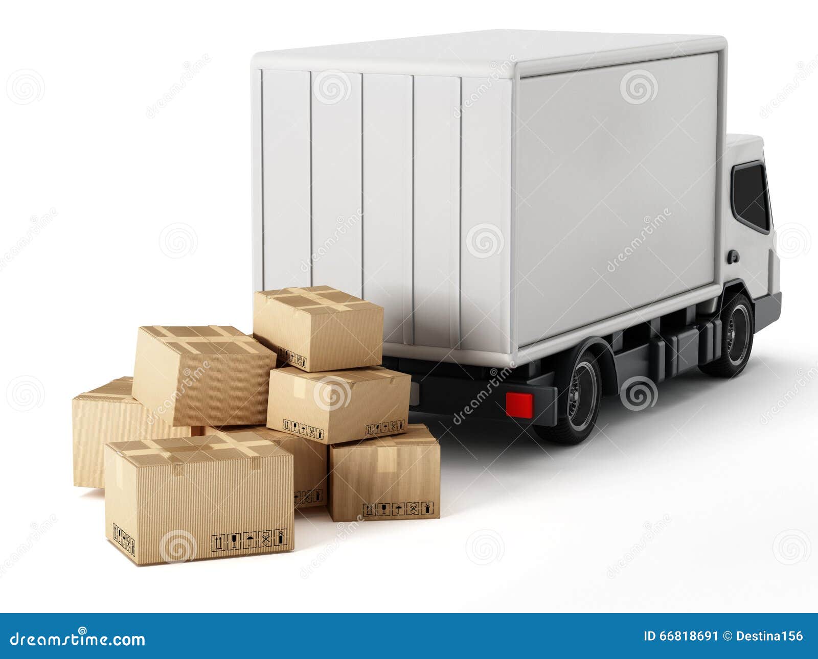 Camion De Transport Avec Des Boîtes En Carton Illustration Stock