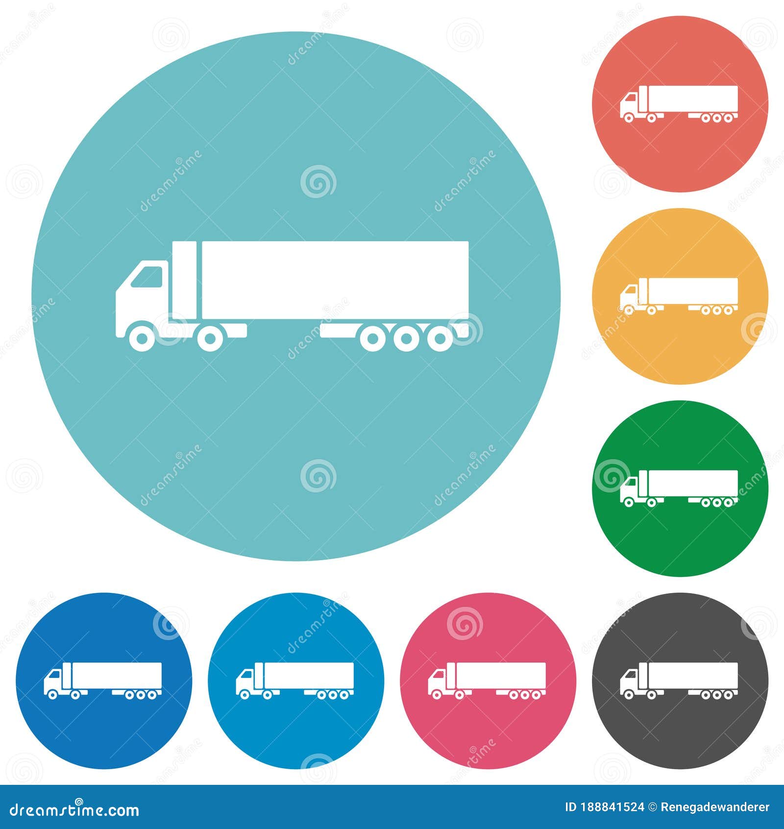 camion flat round icons