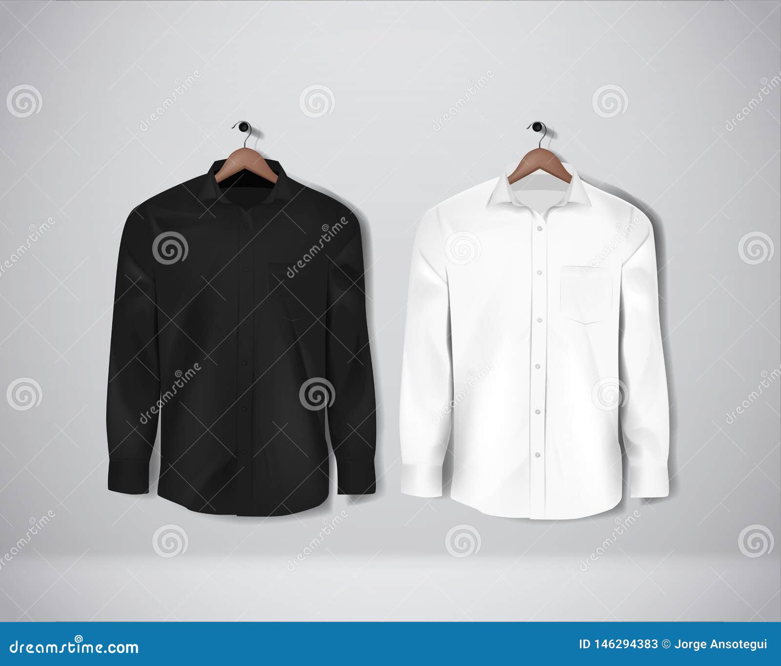 Camisa Color Blanco Y Negro Camisa Vestir En Con Los Botones Ilustración del Vector - Ilustración de modelo, cortocircuito: 146294383