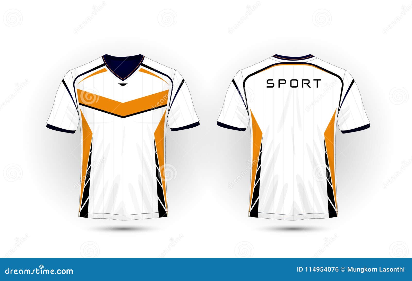 Camiseta Blanca, Anaranjada Y Negra Del Deporte Del Fútbol De La Disposición, Equipos, Jersey, Plantilla Del Diseño De La Camisa Ilustración del Vector - Ilustración de liga, anaranjado: 114954076