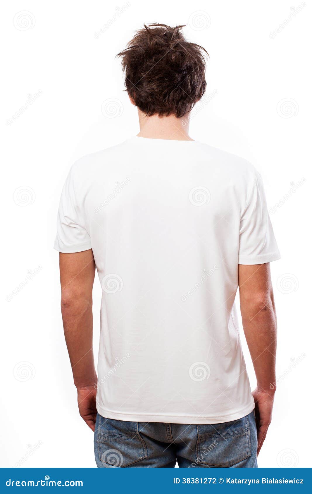 Camiseta Blanca De La Parte Posterior Del Blanco Foto de archivo - Imagen de fondo, ocasional: