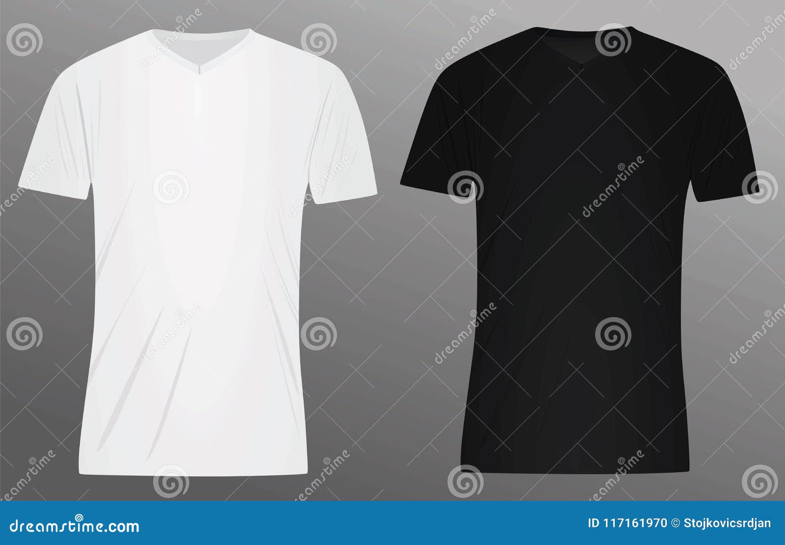 Circulo Duplicación antes de Camiseta Blanca Y Negra Del Cuello En V Ilustración del Vector -  Ilustración de modelo, mofa: 117161970