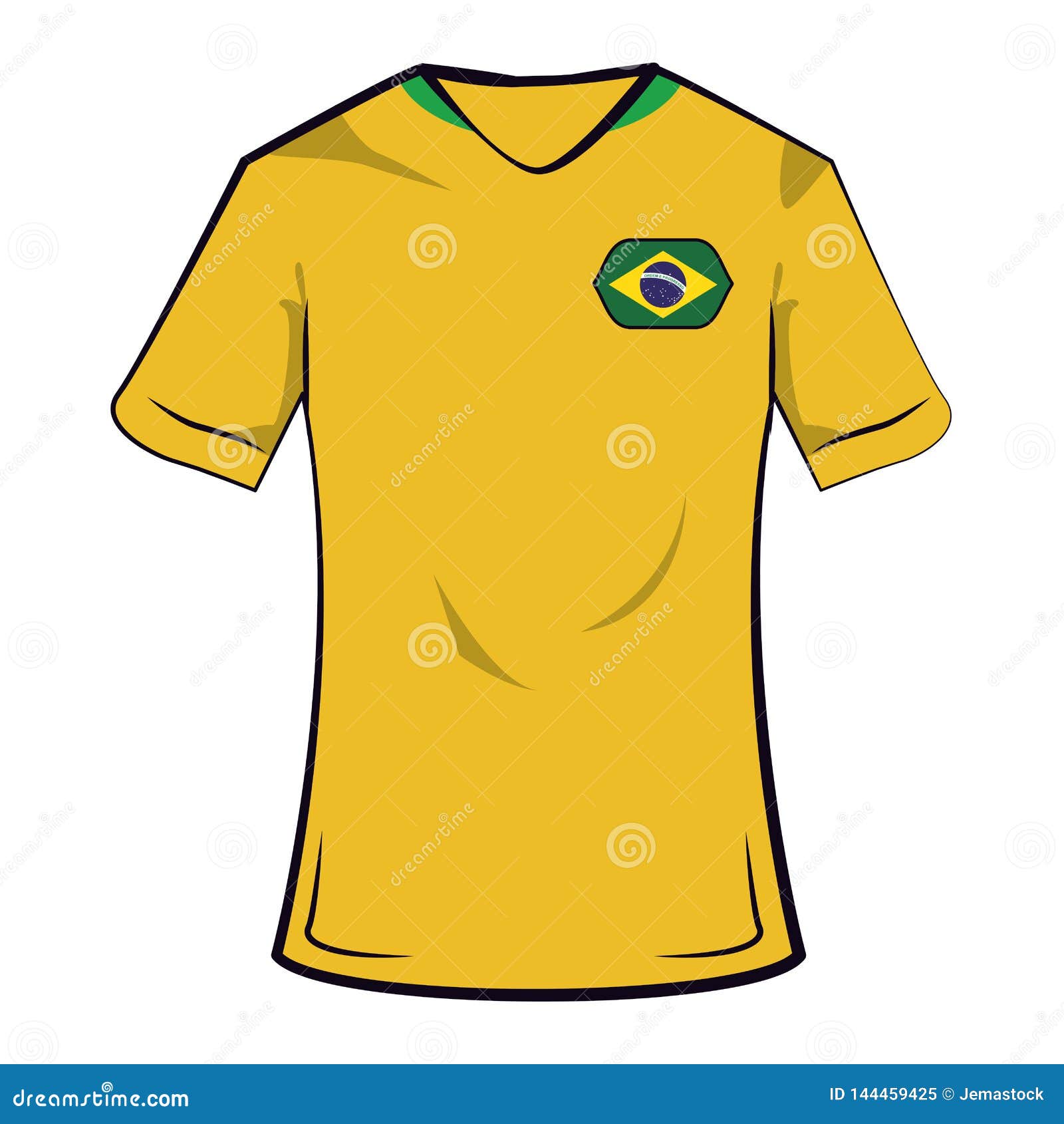 Joya mientras valor Camiseta Del Fútbol Del Brasil Ilustración del Vector - Ilustración de  modelo, brasil: 144459425