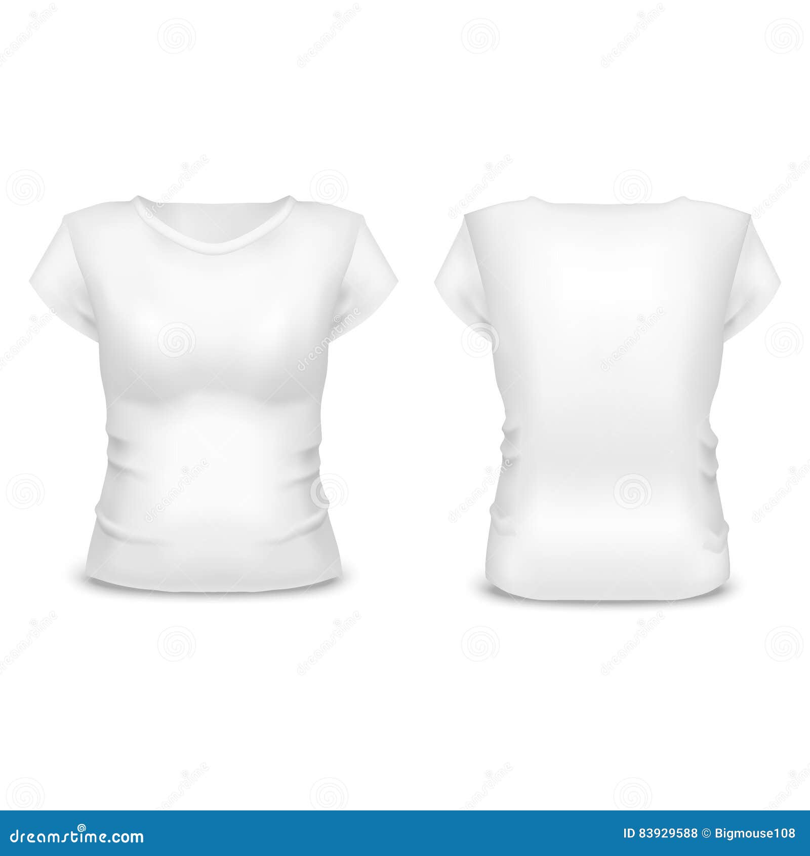 Camiseta Realista De La Mujer Blanca Del En Blanco De La Plantilla Vector del Vector - Ilustración de compras, 83929588