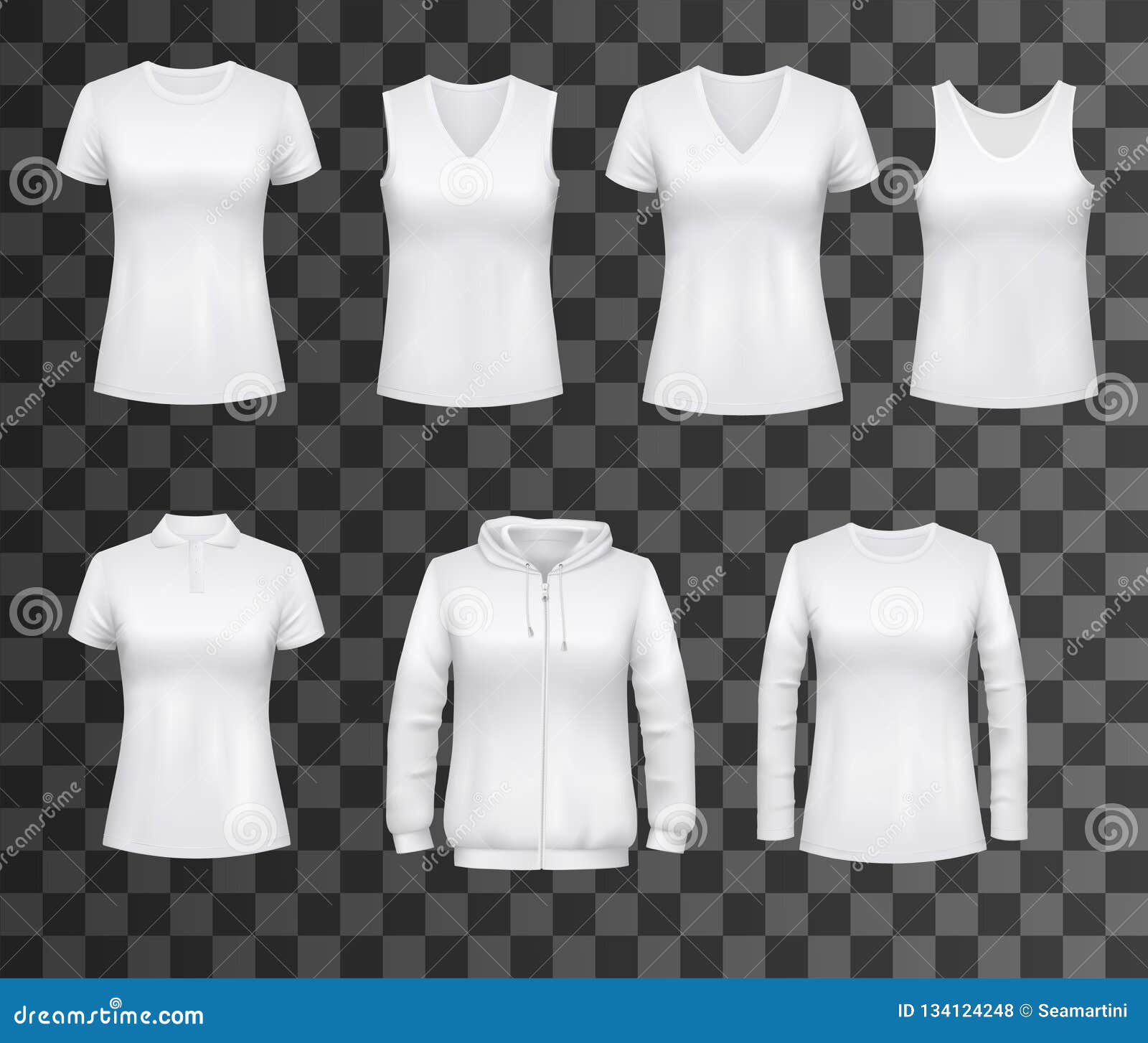 Sudadera blanca de mujer en blanco para una maqueta sin logo.