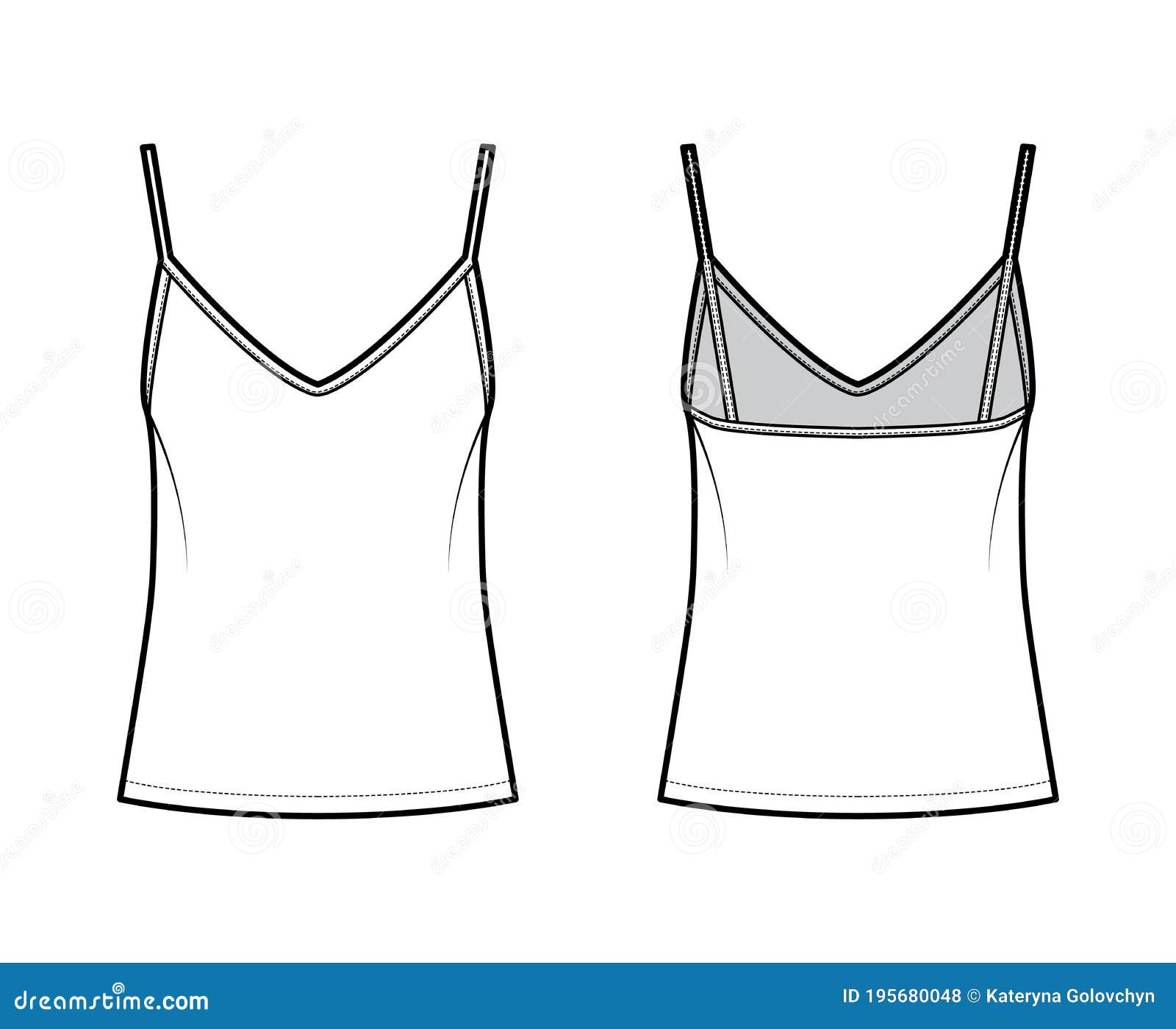 Camisole Slip Top Technical Fashion Illustration with Sweetheart Neck ...