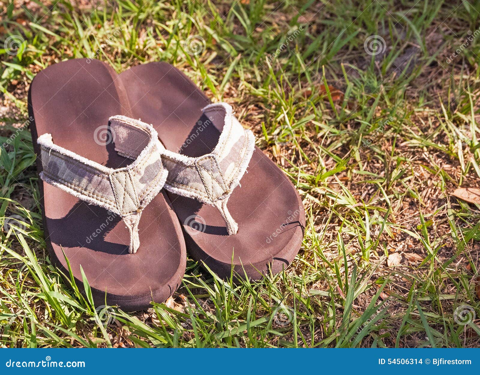 Camo Flip Flops stock photo. Image of slippers, summer - 54506314