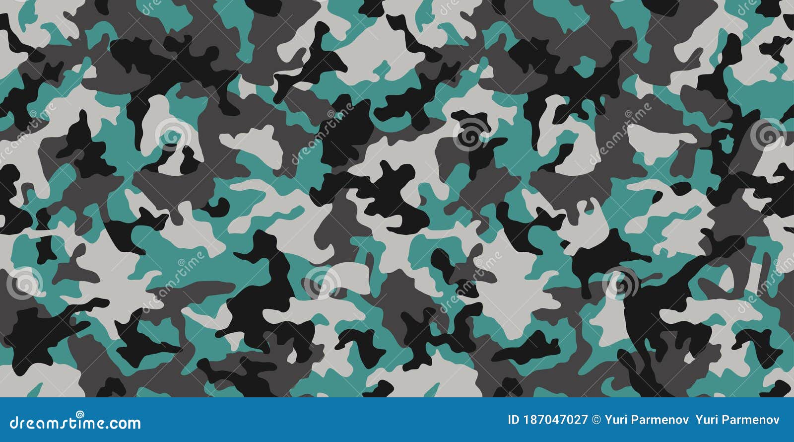 Camo Pattern for Army Clothing. Military Blue Camouflage Vector Stock ...