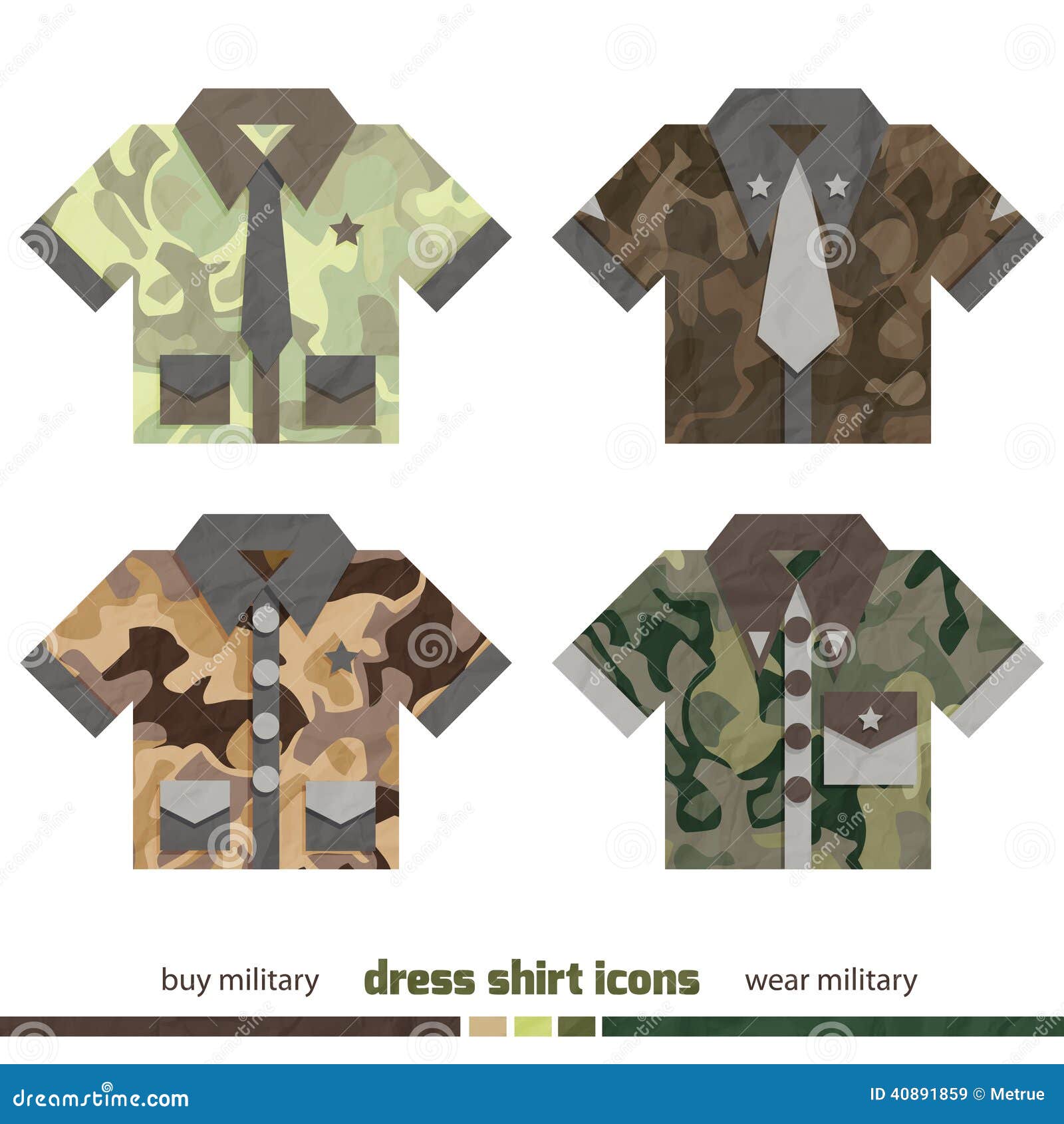 Camo shirts stock vector. Illustration of career, icon - 40891859