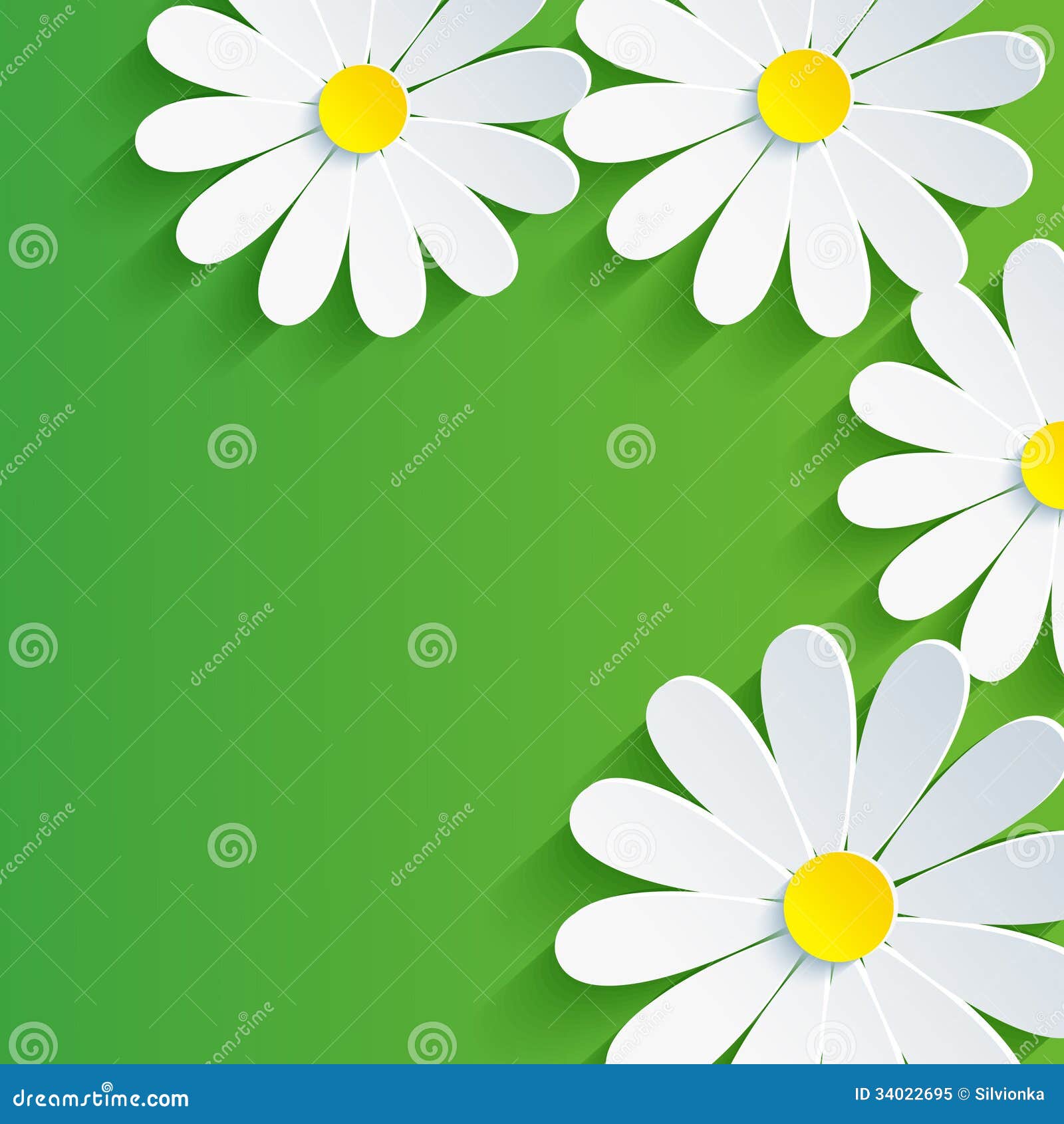 A camomila da flor 3d, salta fundo abstrato. Fundo floral do vetor. Ilustração do vetor