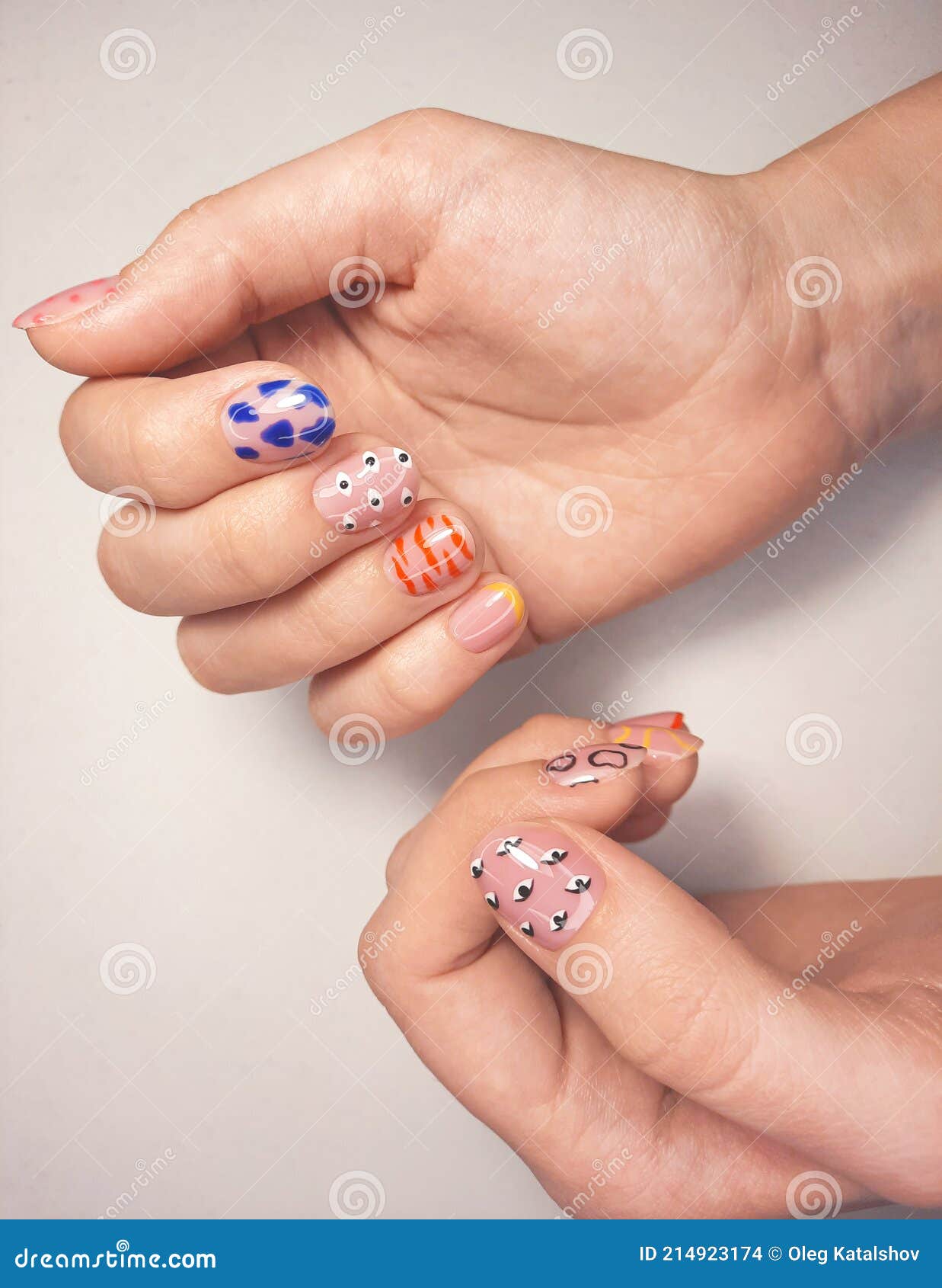 Manicure Design Camouflage Colors Nails Stock Photo, Picture and Royalty  Free Image. Image 80704176.