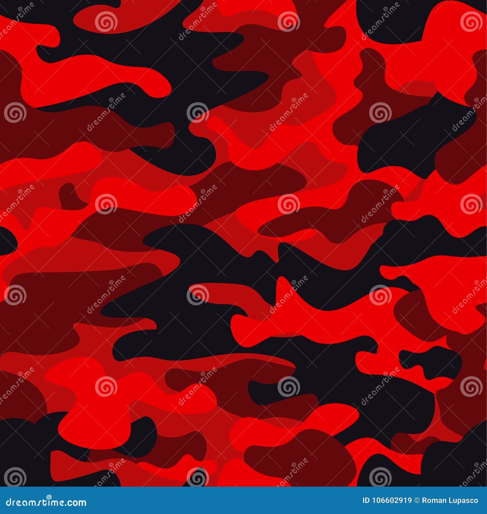 Camouflage Military Background. Camo Bright Red Print Texture - Vector ...