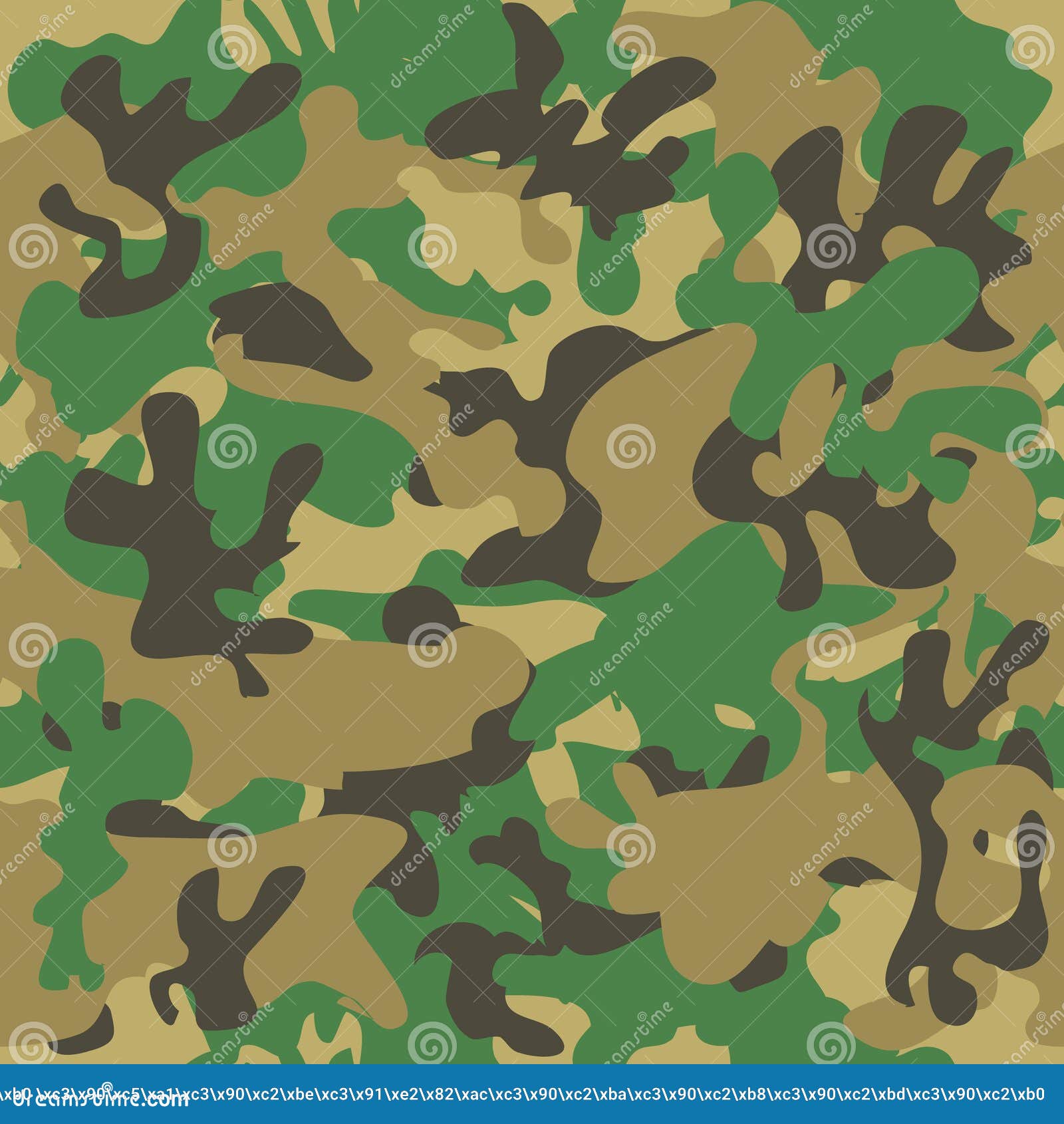 Camouflage Seamless Pattern. Woodland Style Stock Vector - Illustration ...