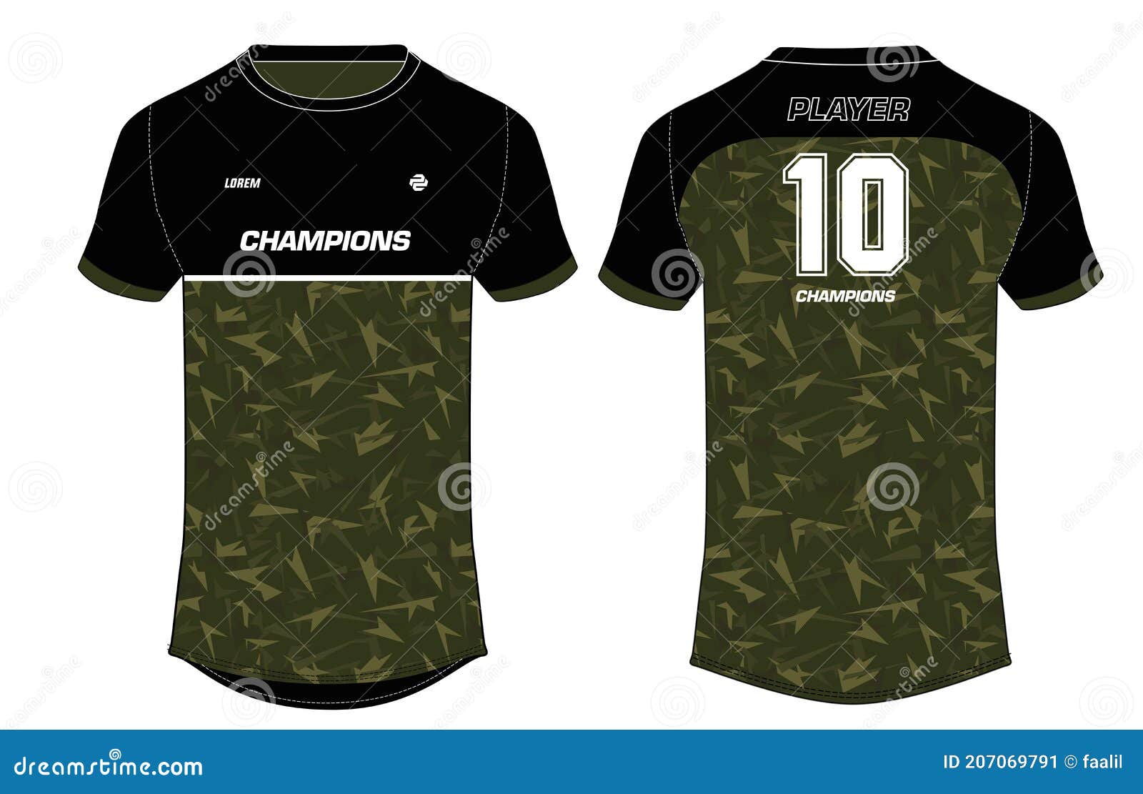 Camouflage Sports T-shirt Jersey Design Concept Vector Template, Sports  Jersey Concept with Front and Back View for Soccer, Stock Vector -  Illustration of badminton, cricket: 207069791