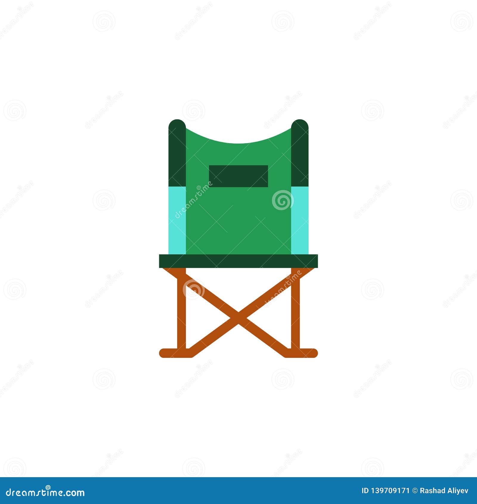 camp chair, folding icon.  of color african safari icon. premium quality graphic  icon. signs and s collection