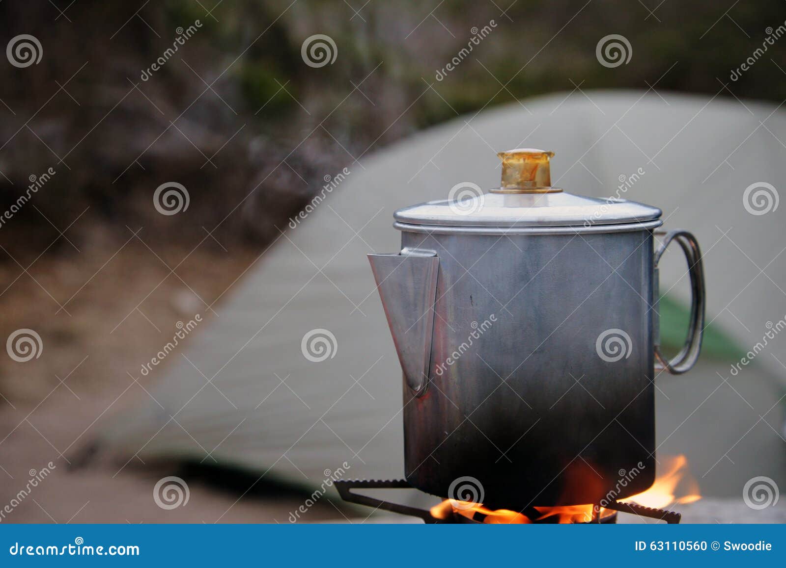 Camp coffee percolating stock photo. Image of percolator 63110560