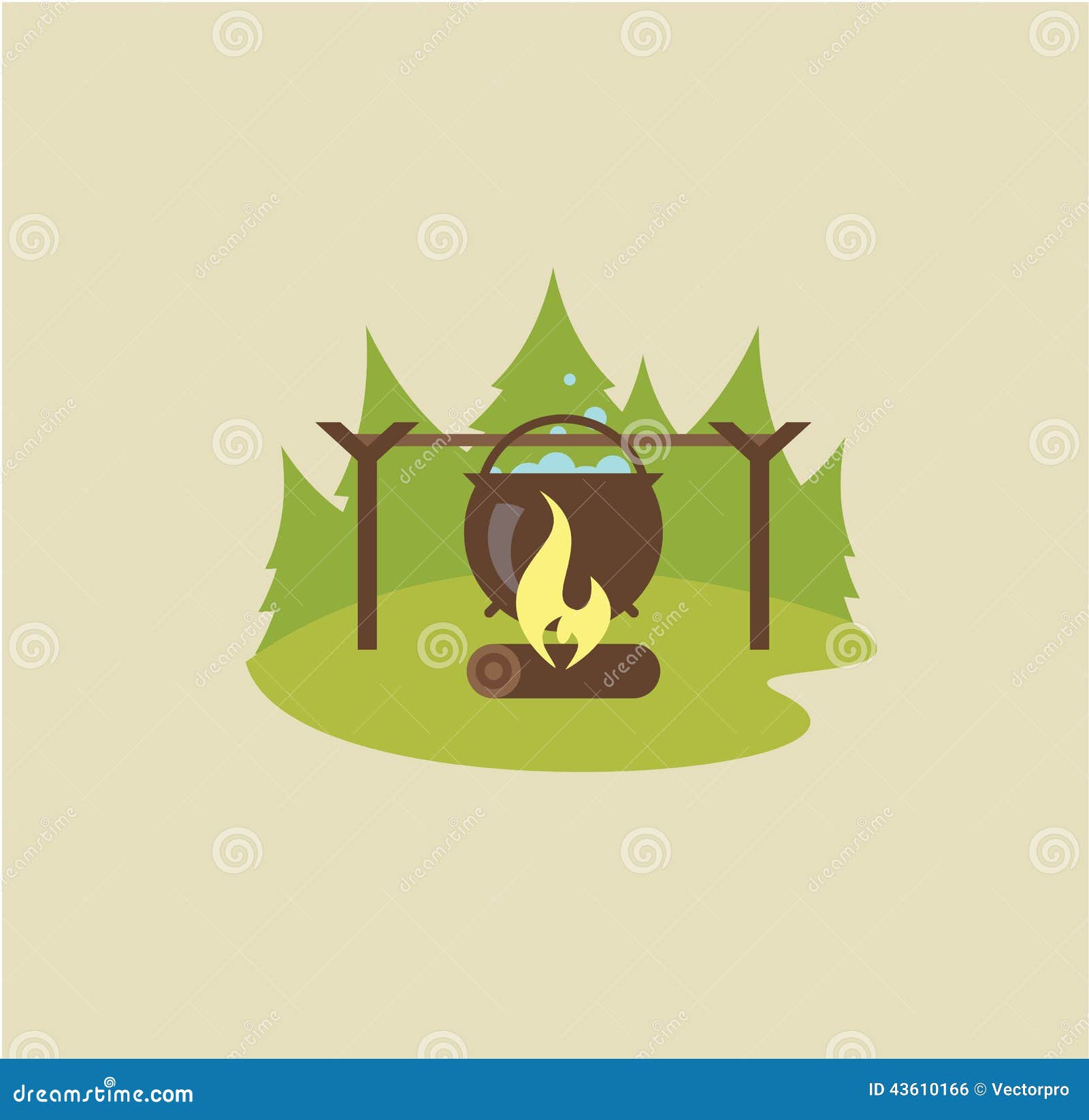 Camp Fire Illustration Stock Vector - Image: 43610166