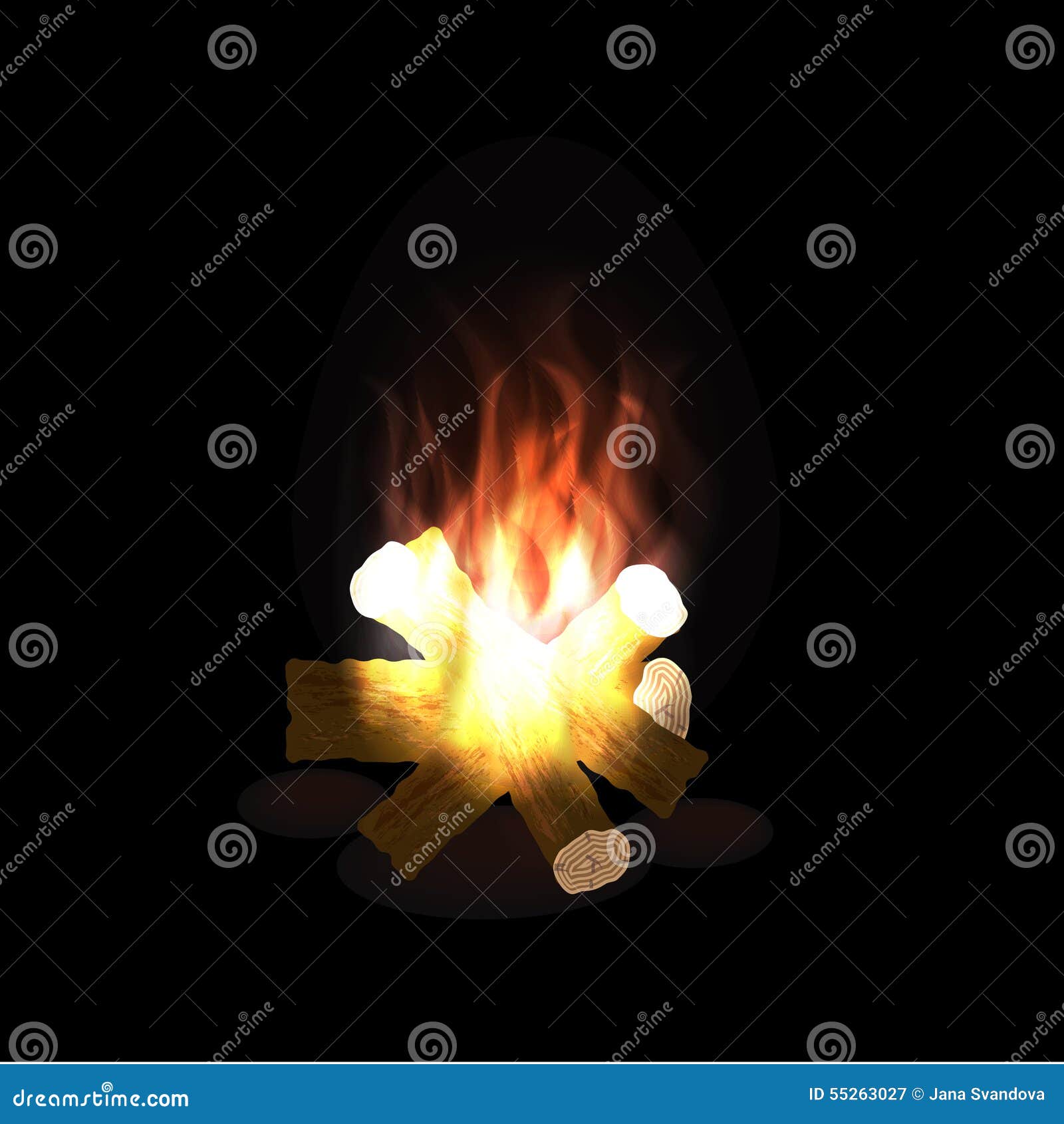 Camp fire. stock vector. Illustration of wallpaper, contrast - 55263027