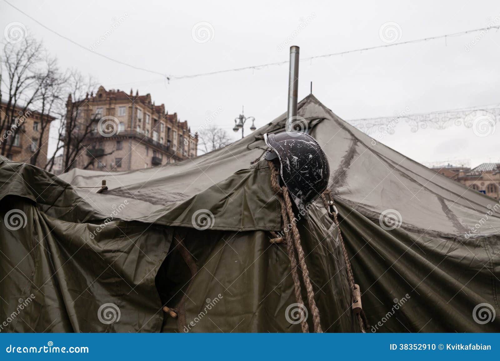 camp of protesters on maidan, euromaidan, kiev