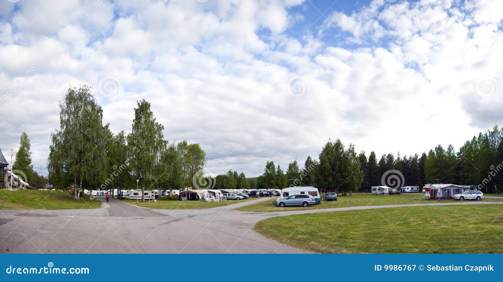 Camp site panorama stock image. Image of wide, grass, swedish 9986767
