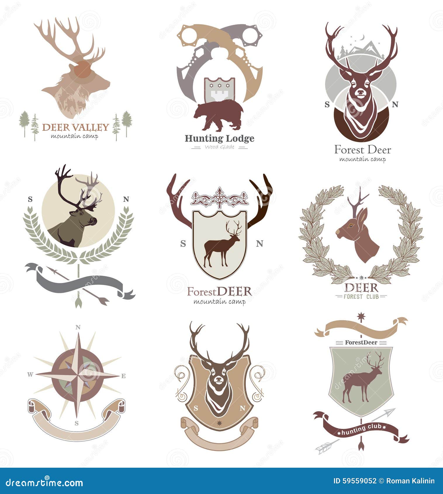 Camp Style Camping and Hunting Club, Logo, Emblem, Illustration in
