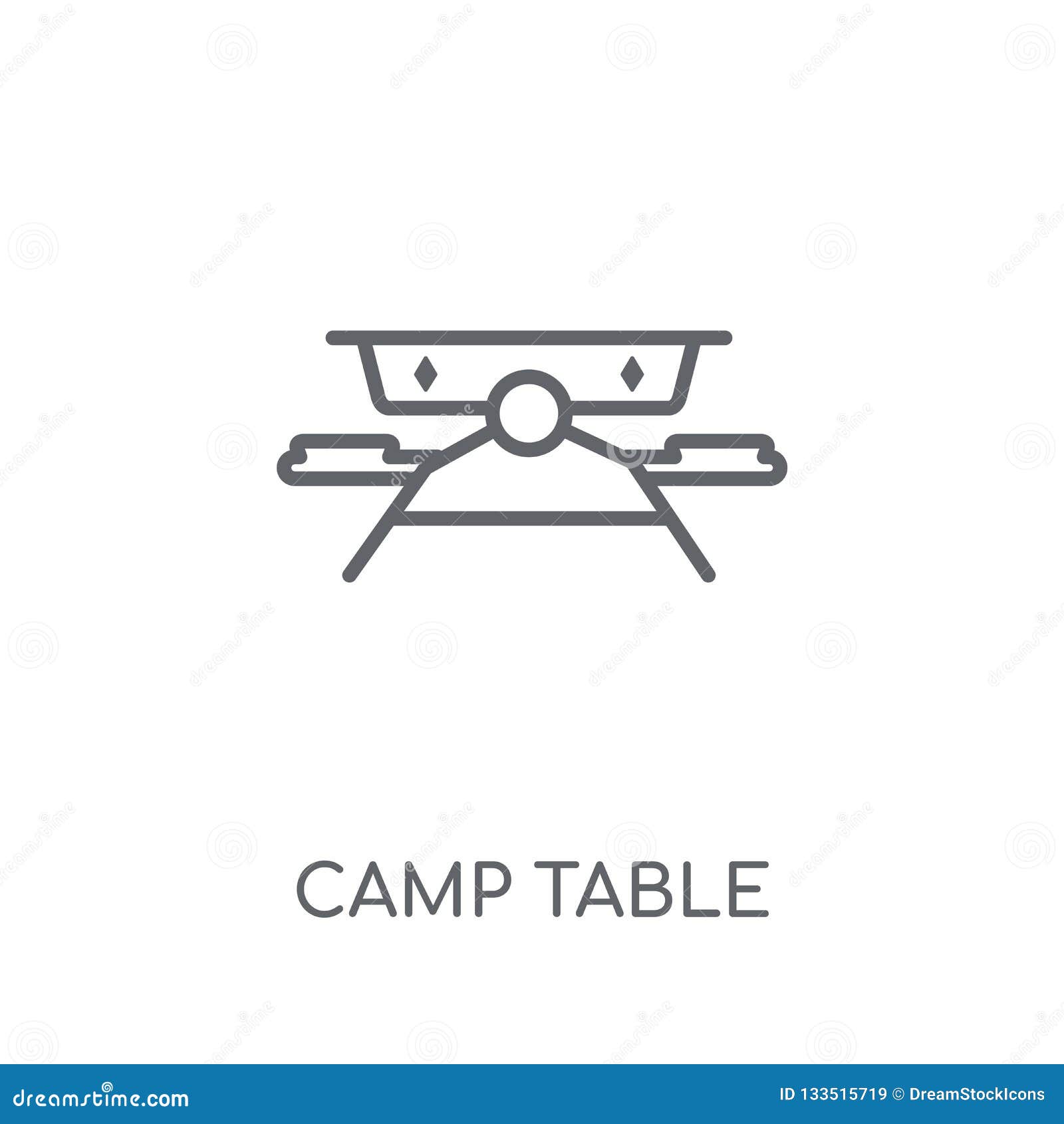 Camp Table Linear Icon. Modern Outline Camp Table Logo Concept O Stock Vector Illustration of