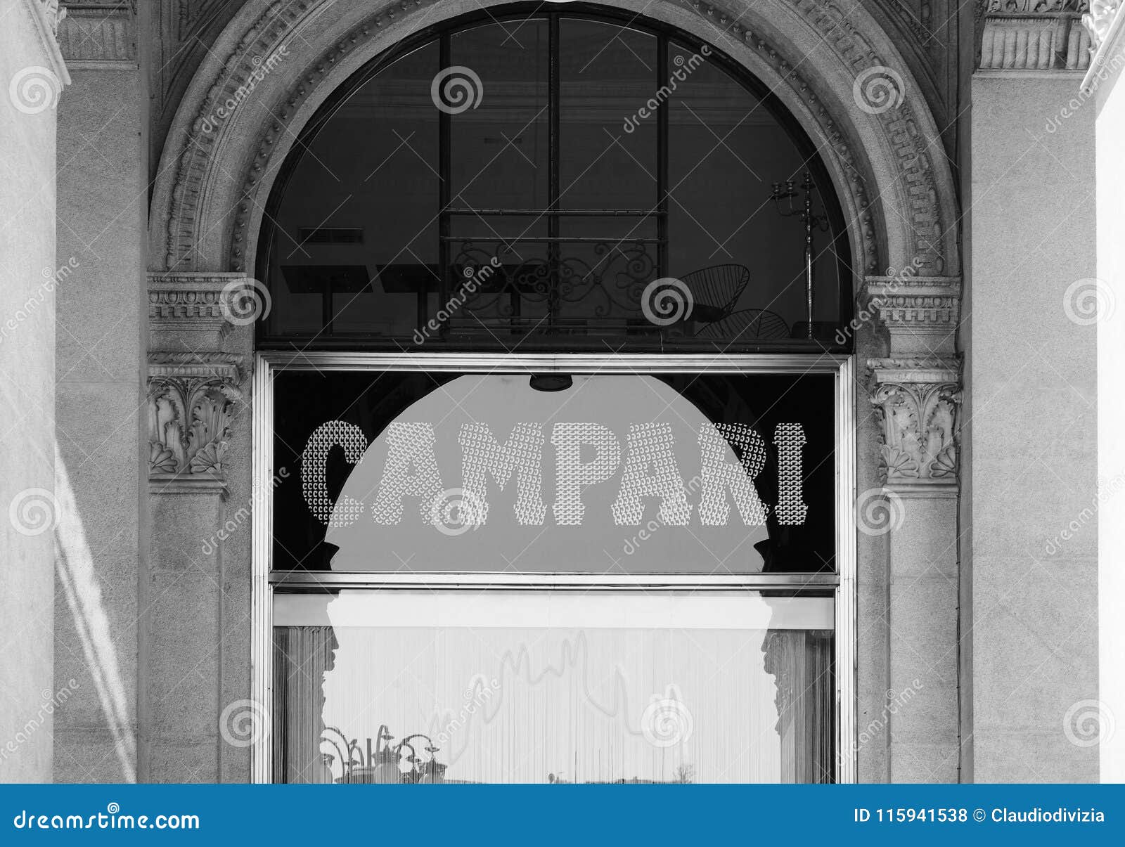 Campari Bar (aka Camparino) in Milan, Black and White Editorial Stock ...