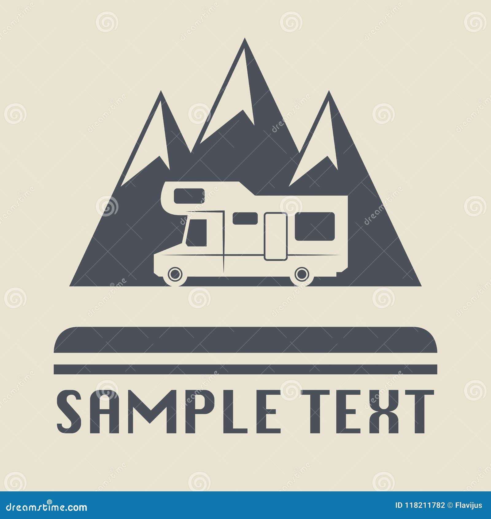 Camper icon or sign stock vector. Illustration of campsite - 118211782