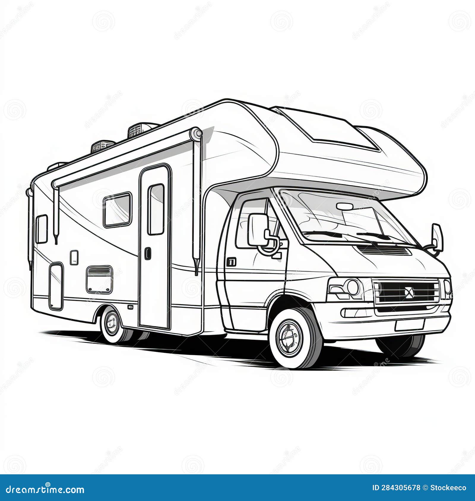 Rv Trailer Coloring Pages: Realistic Portrayal with Fluid and Dynamic ...