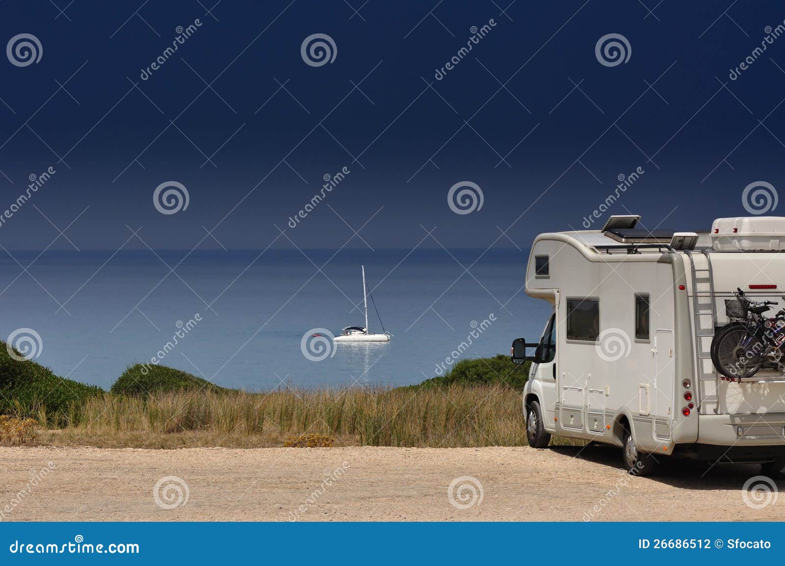 camper van on the beach