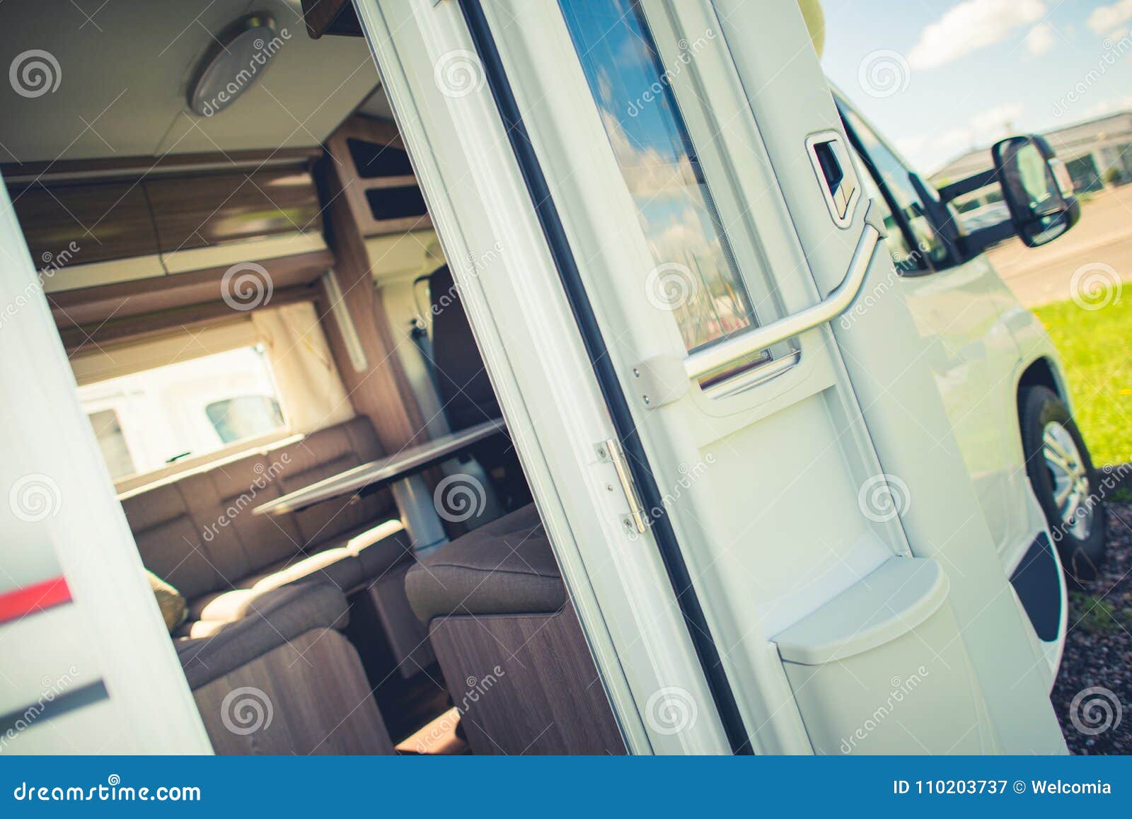 Camper Van With Doors Open Stock Image Image Of Travel
