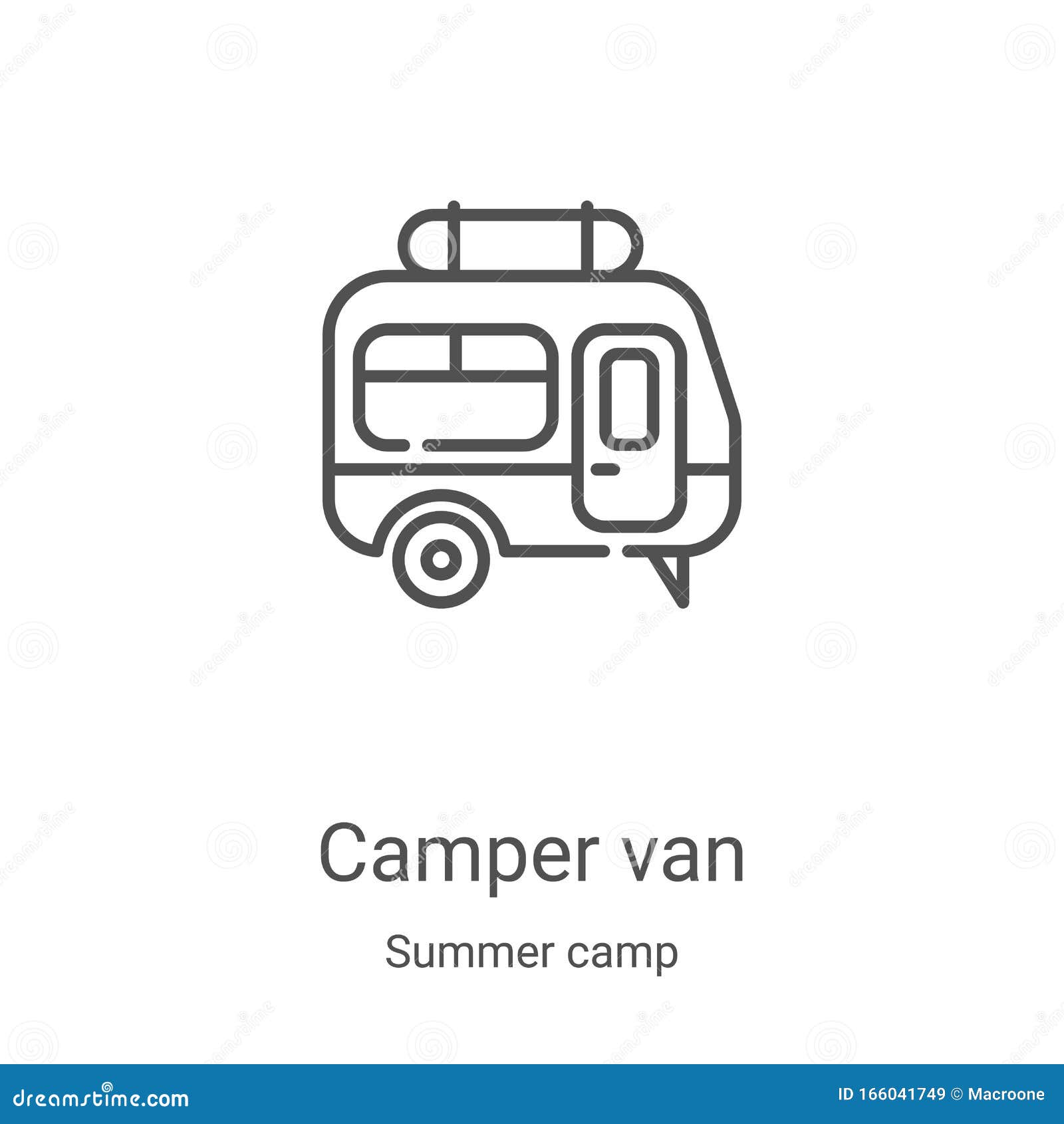 Camper Van Icon Vector from Summer Camp Collection. Thin Line Camper ...