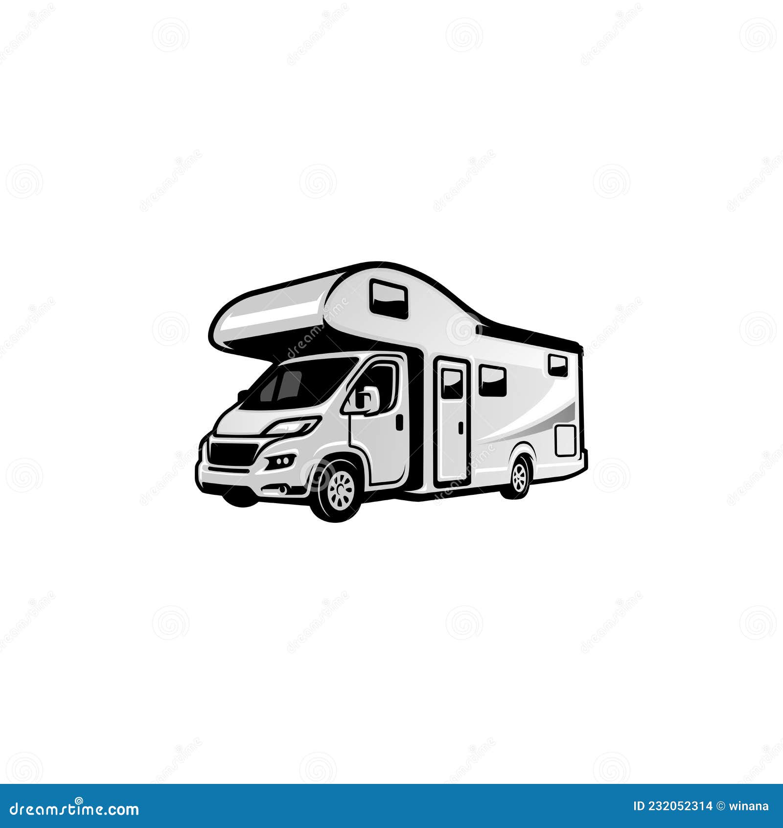 Camper Van Isolated Vector, Best for Illustration or Logo Design Stock ...