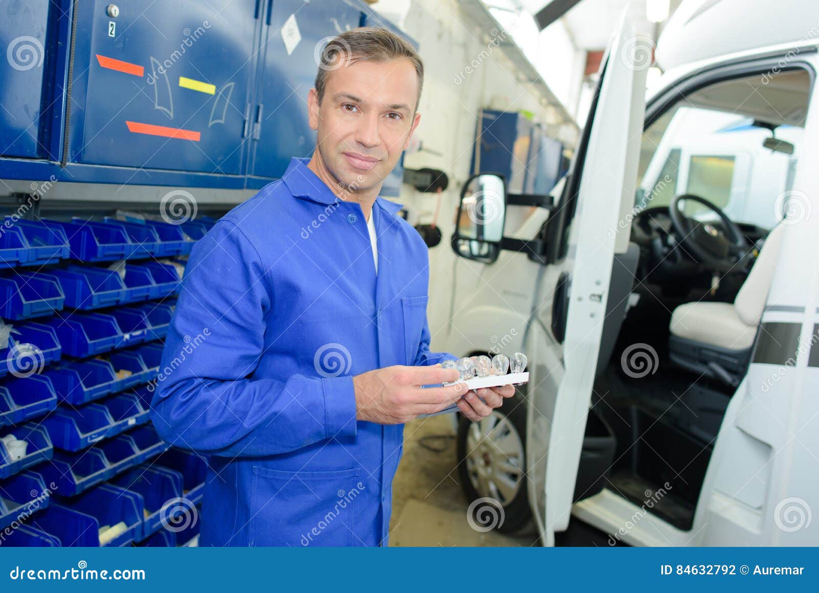 Camper Van Mechanic in Garage Stock Photo Image of unique, luxury
