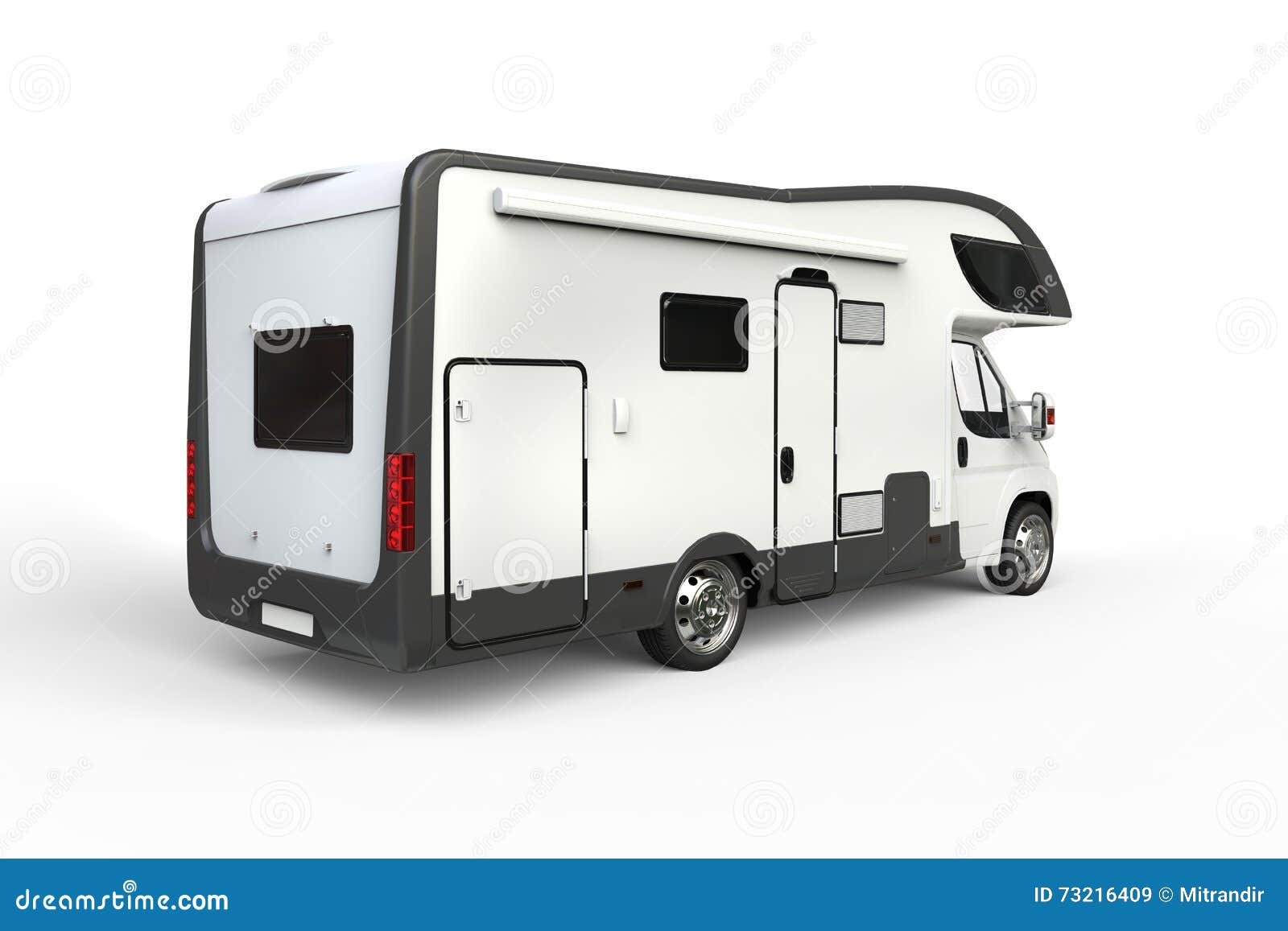 Camper Van - Taillights and Side Door View Stock Illustration ...
