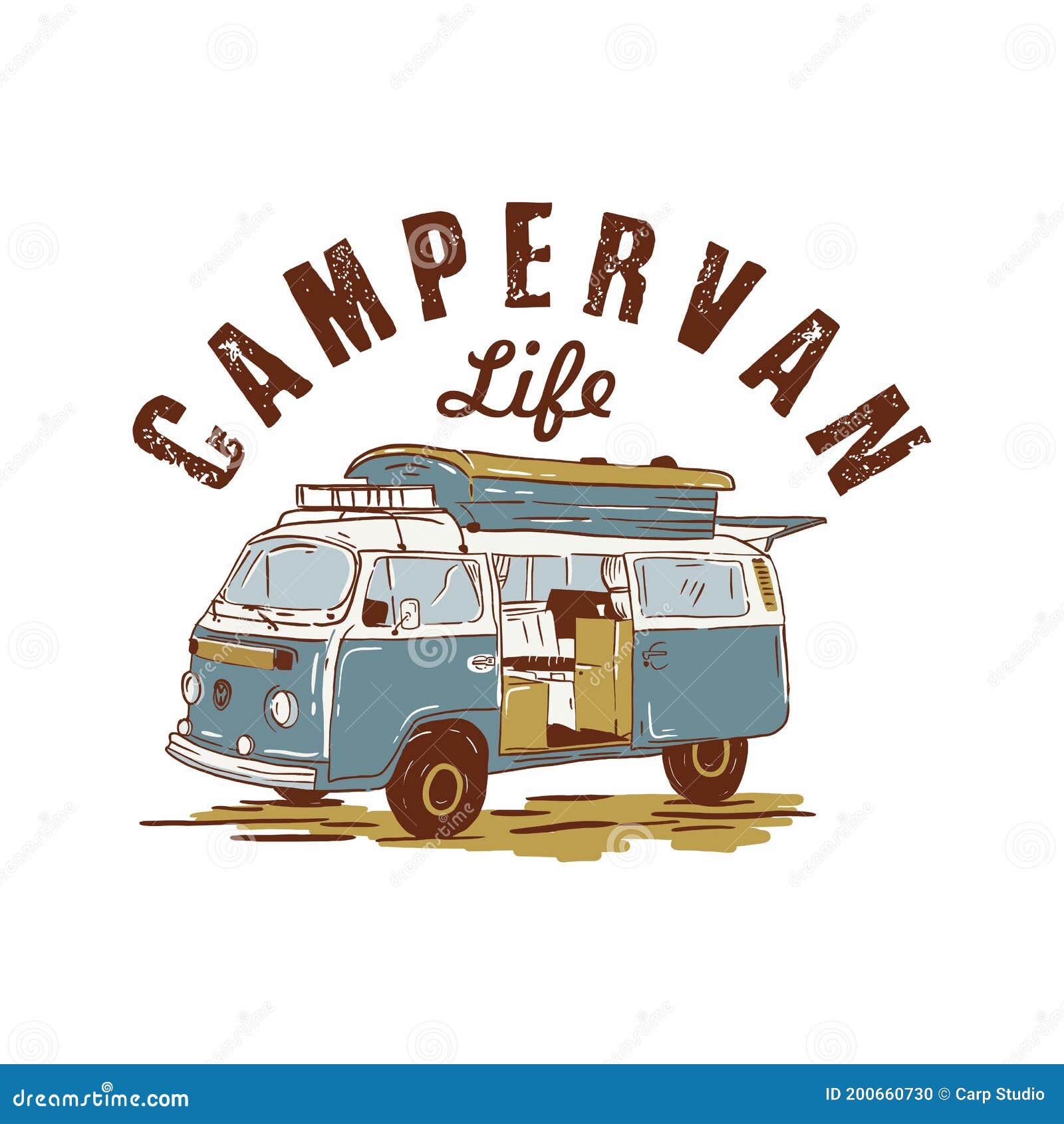 Campervan Life Vintage Illustration Logo Stock Vector Illustration campervan-life-vintage-illustration-logo-stock-vector-illustration