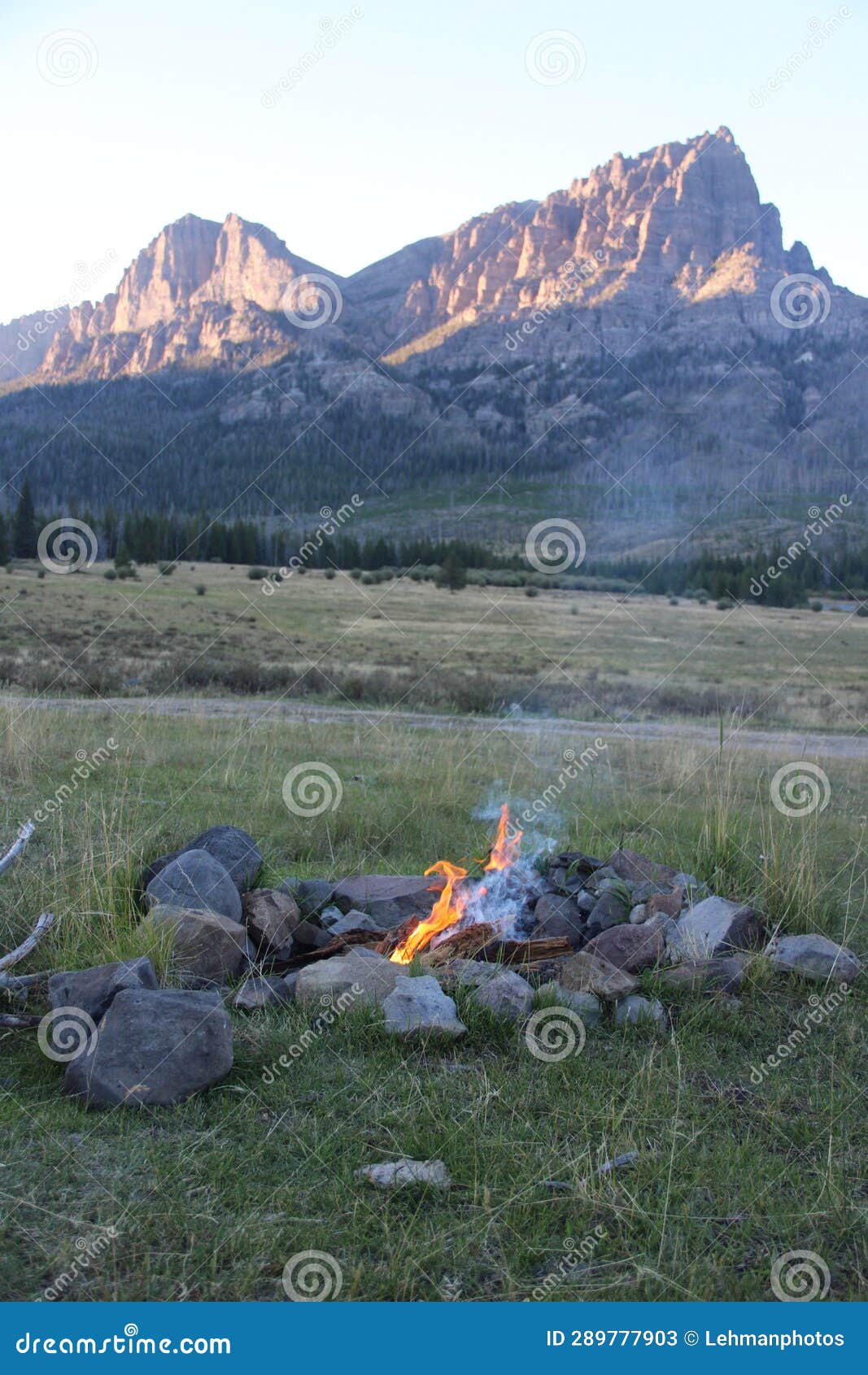 campfire at absaroka wilderness dubois wyoming