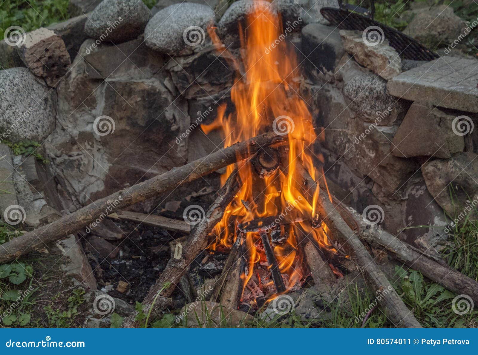 Campfire stock image. Image of ring, burn, campfire, pitchwood - 80574011
